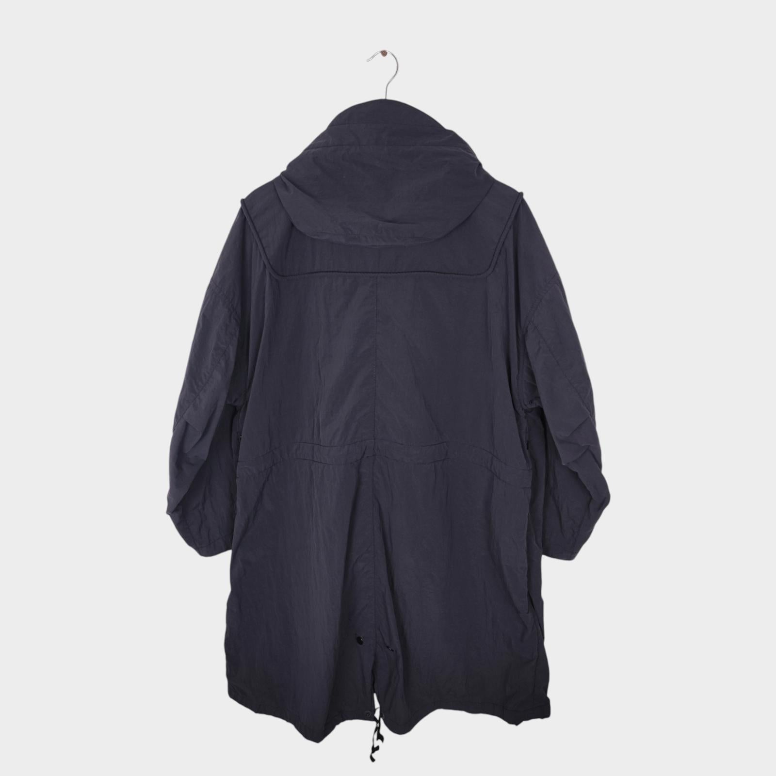 NORBIT BY HIROSHI NOZAWA Men's Grey Water Repellent Nylon Duffle Mod Coat Jacket