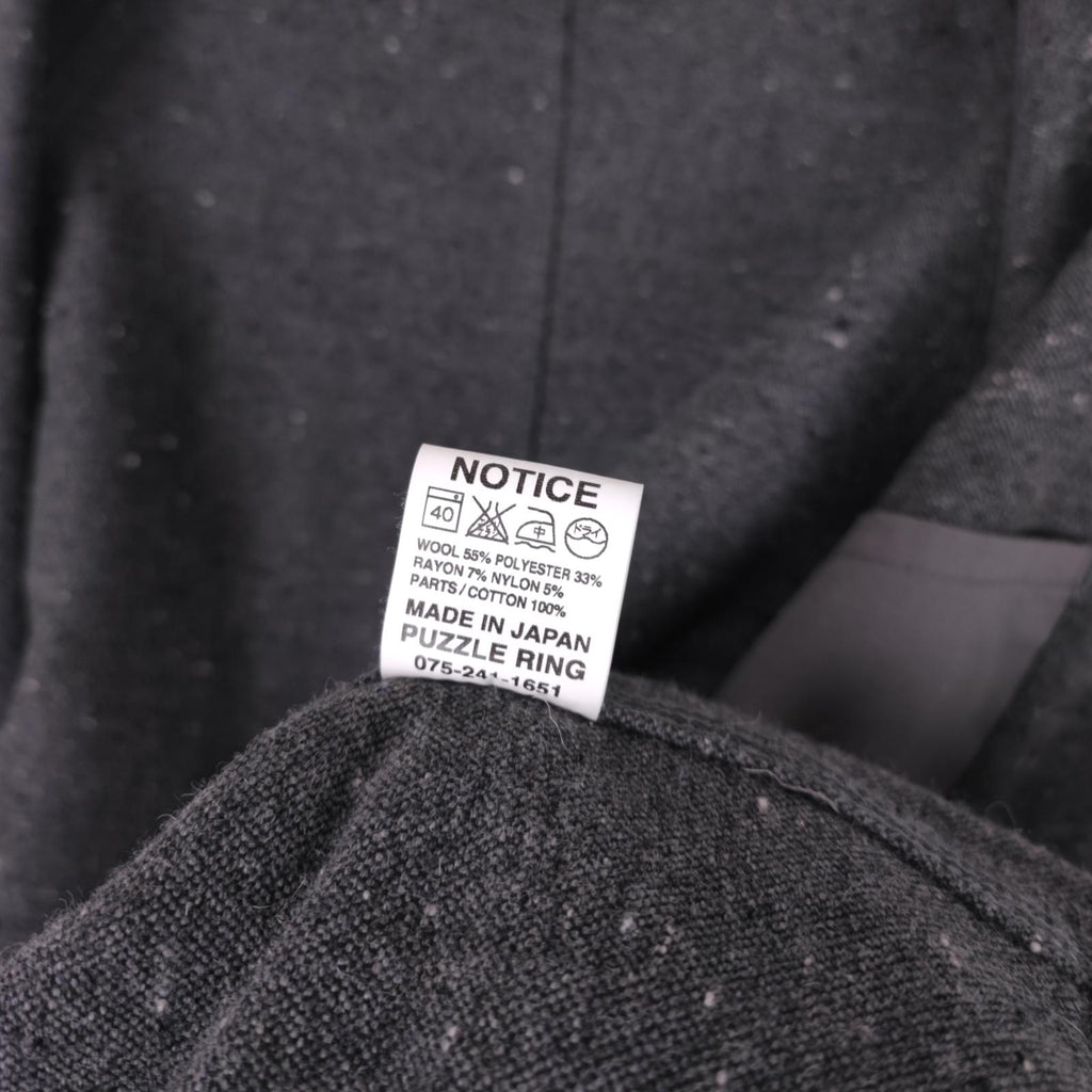 SASSAFRAS Men's Made in Japan Grey Wool Blend Fall Leaf Coat Jacket