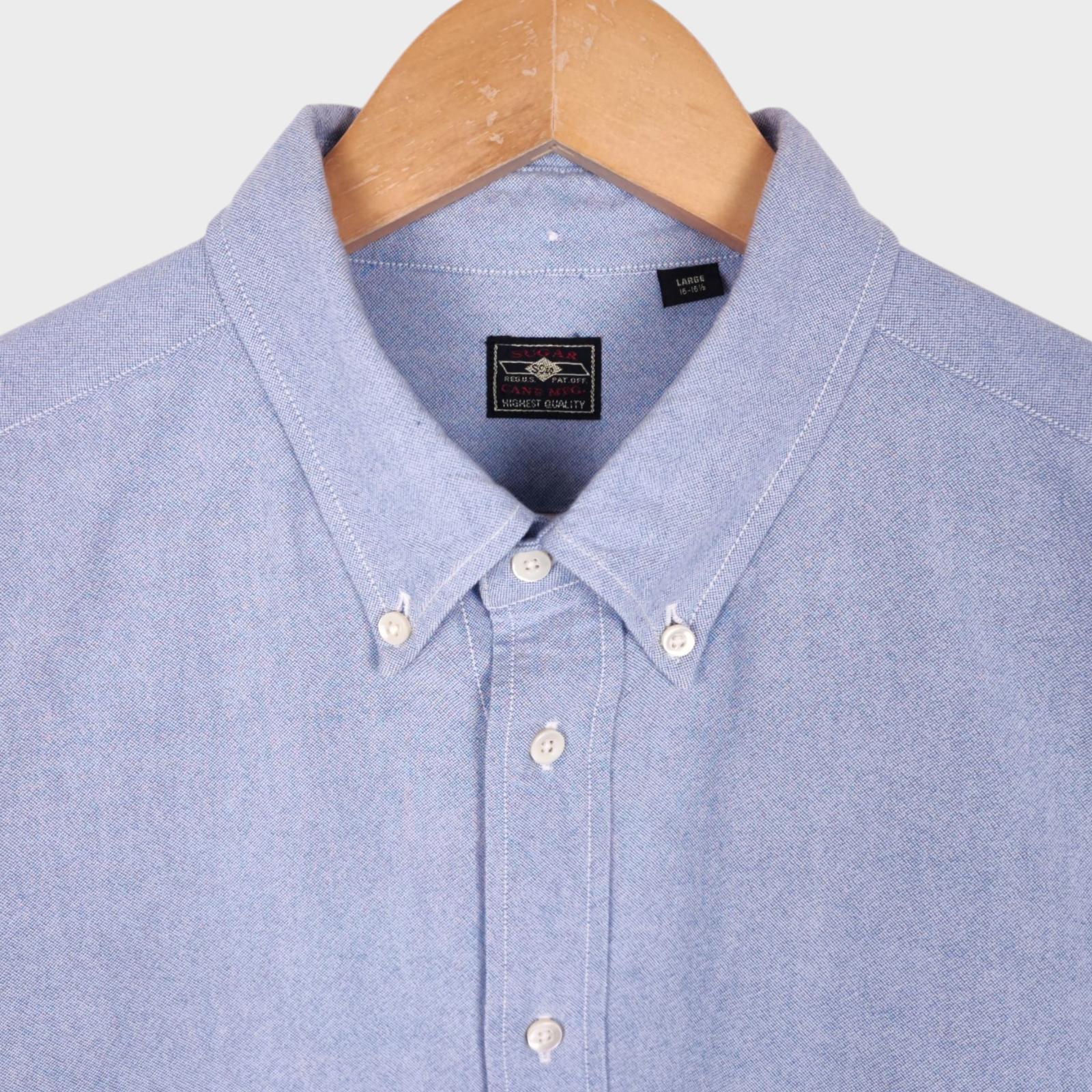 SUGAR CANE Men's Made in Japan Blue Button Down BD Shirt