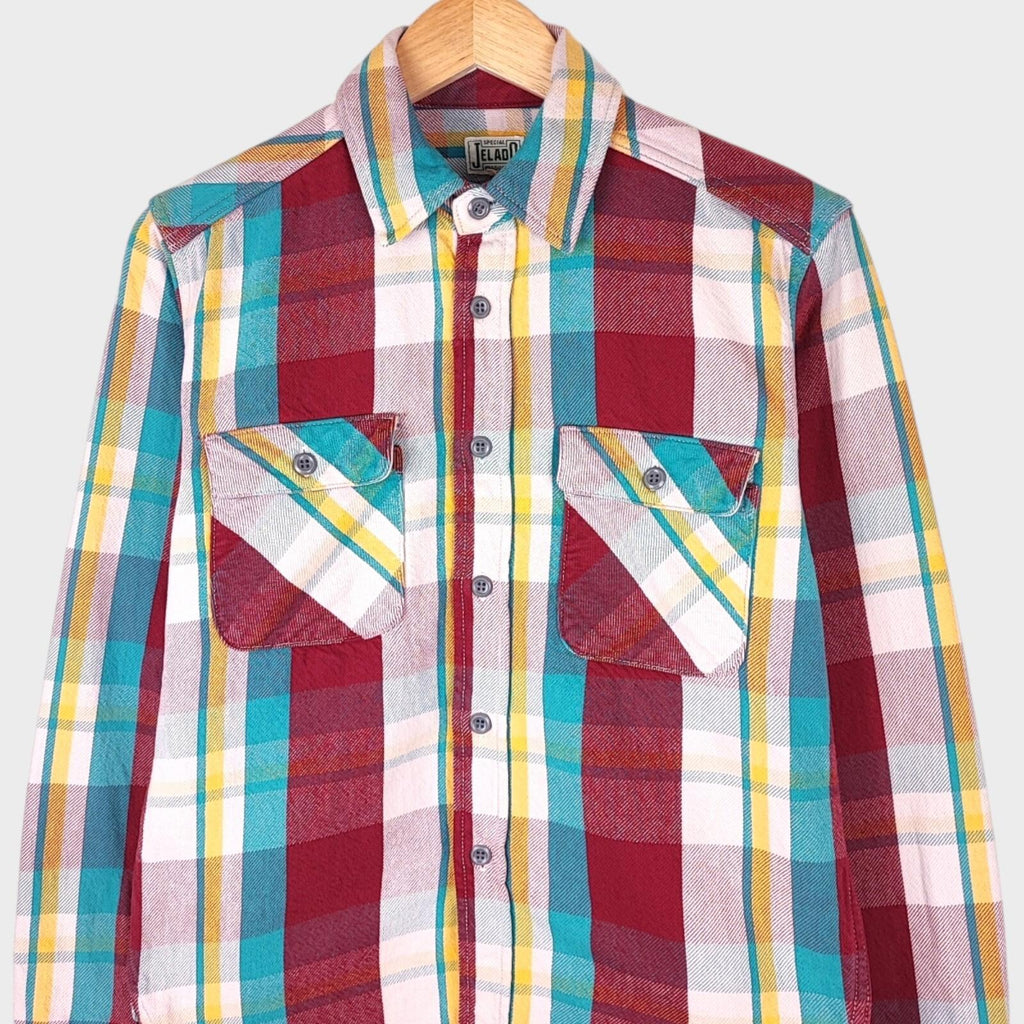 JELADO Men's Multicoloured Soft Twill Check Shirt