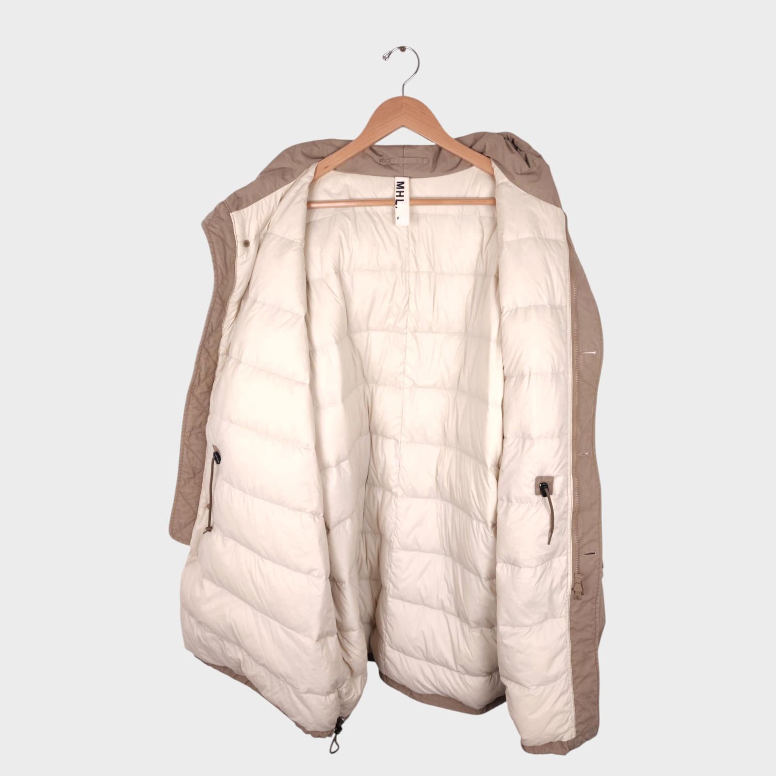 MHL MARGARET HOWELL Men's Beige Down Lined Parka Jacket