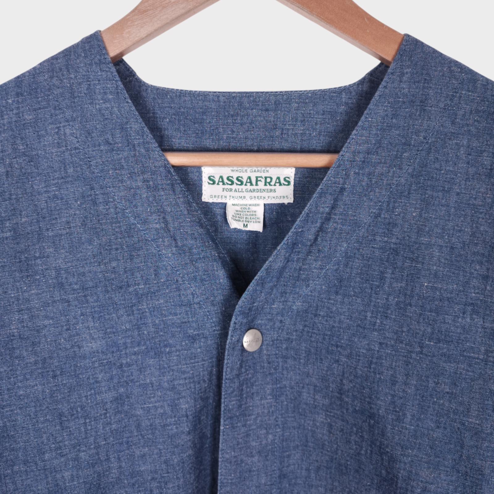 SASSAFRAS Men's Made in Japan Blue Chambray Gardenia Jacket
