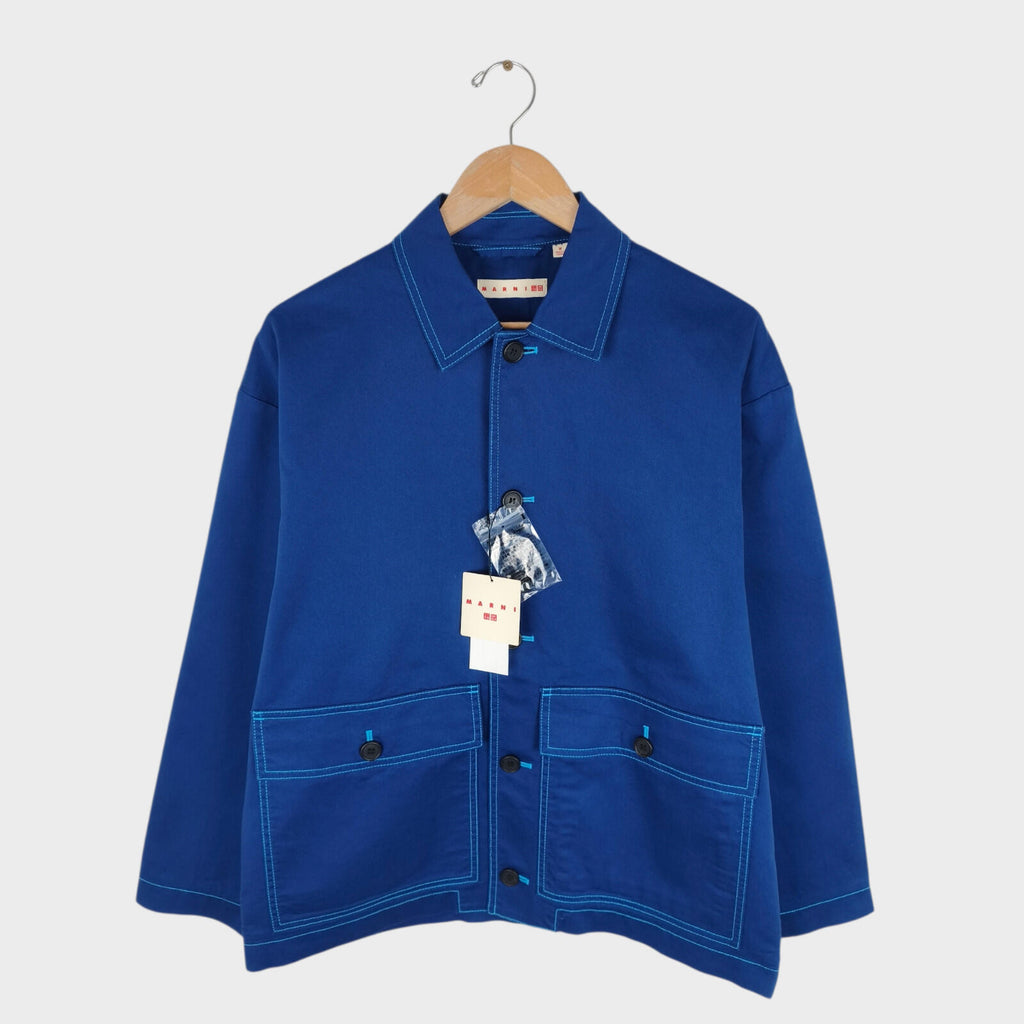 MARNI x UNIQLO Men's Blue Cotton Twill Utility Chore Jacket
