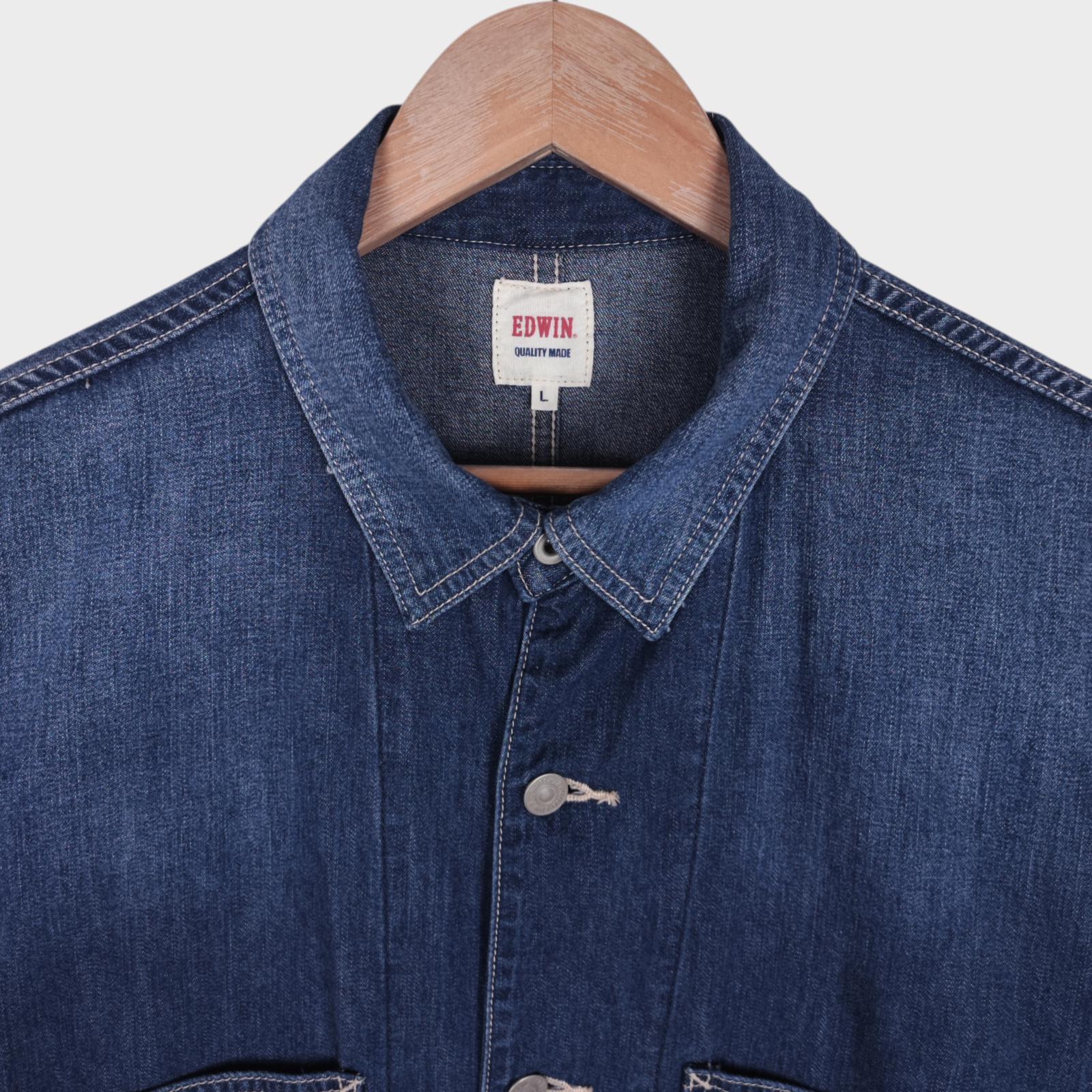 EDWIN Japan Men's Blue Denim Chore Jacket