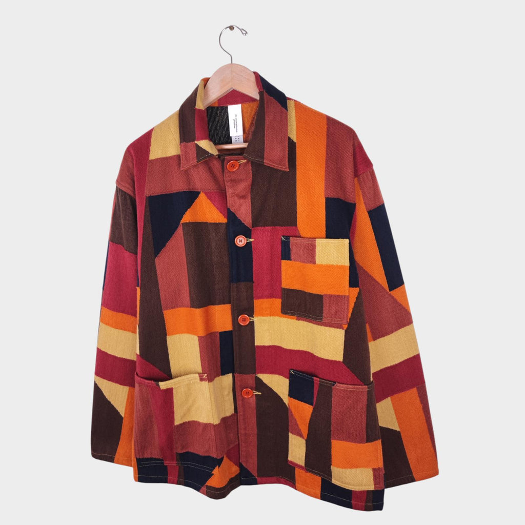 NICHE. Japan Men's Multicoloured Patchwork Switching Stitch Chore Jacket