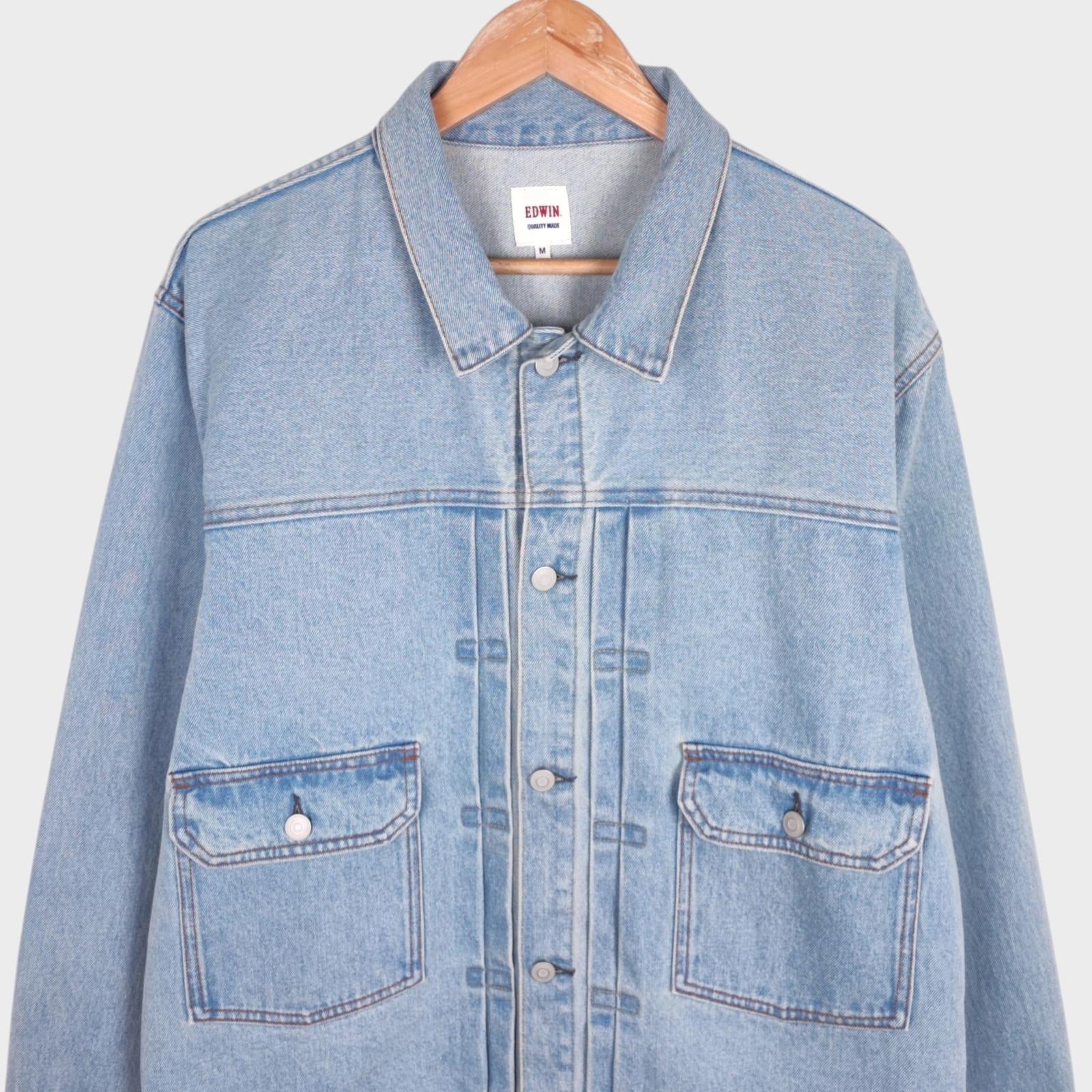 EDWIN Japan Men's Light Blue Denim Trucker Jacket