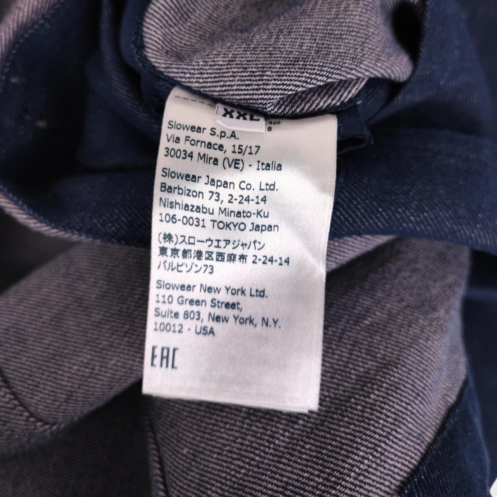 MONTEDORO Men's Blue Made in Italy Cotton/Linen Denim Chore Jacket