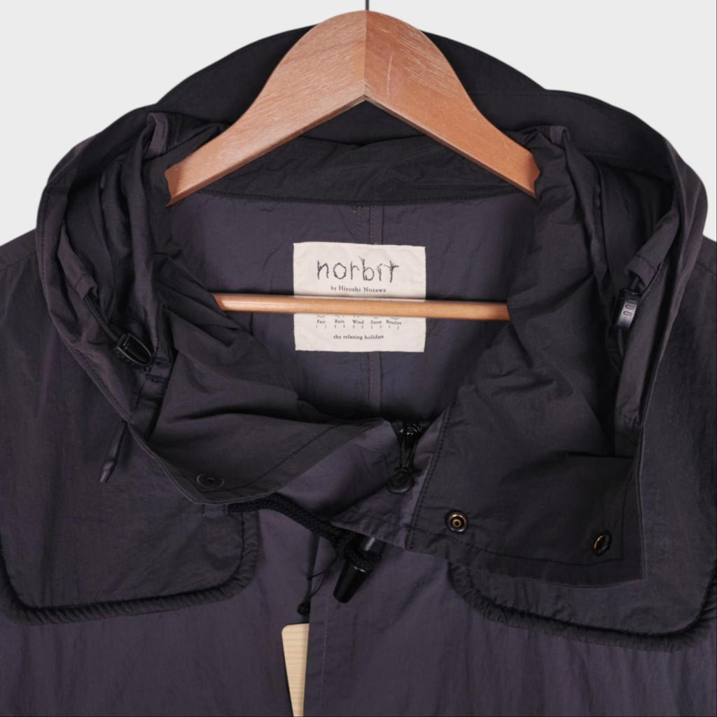 NORBIT BY HIROSHI NOZAWA Men's Grey Water Repellent Nylon Duffle Mod Coat Jacket