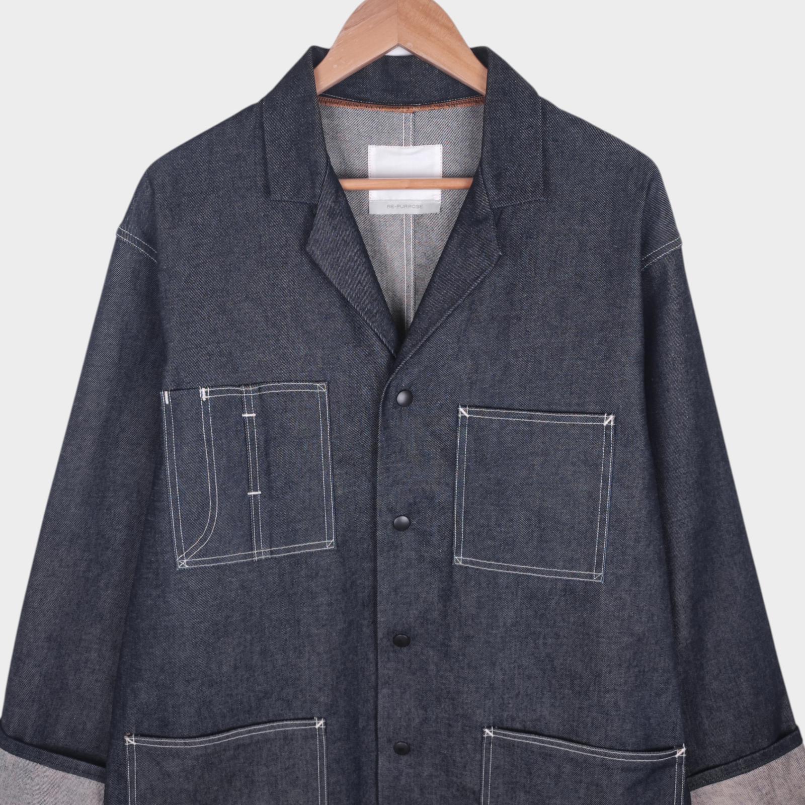 RE-PURPOSE Men's Blue Made in Japan Denim Chore Jacket