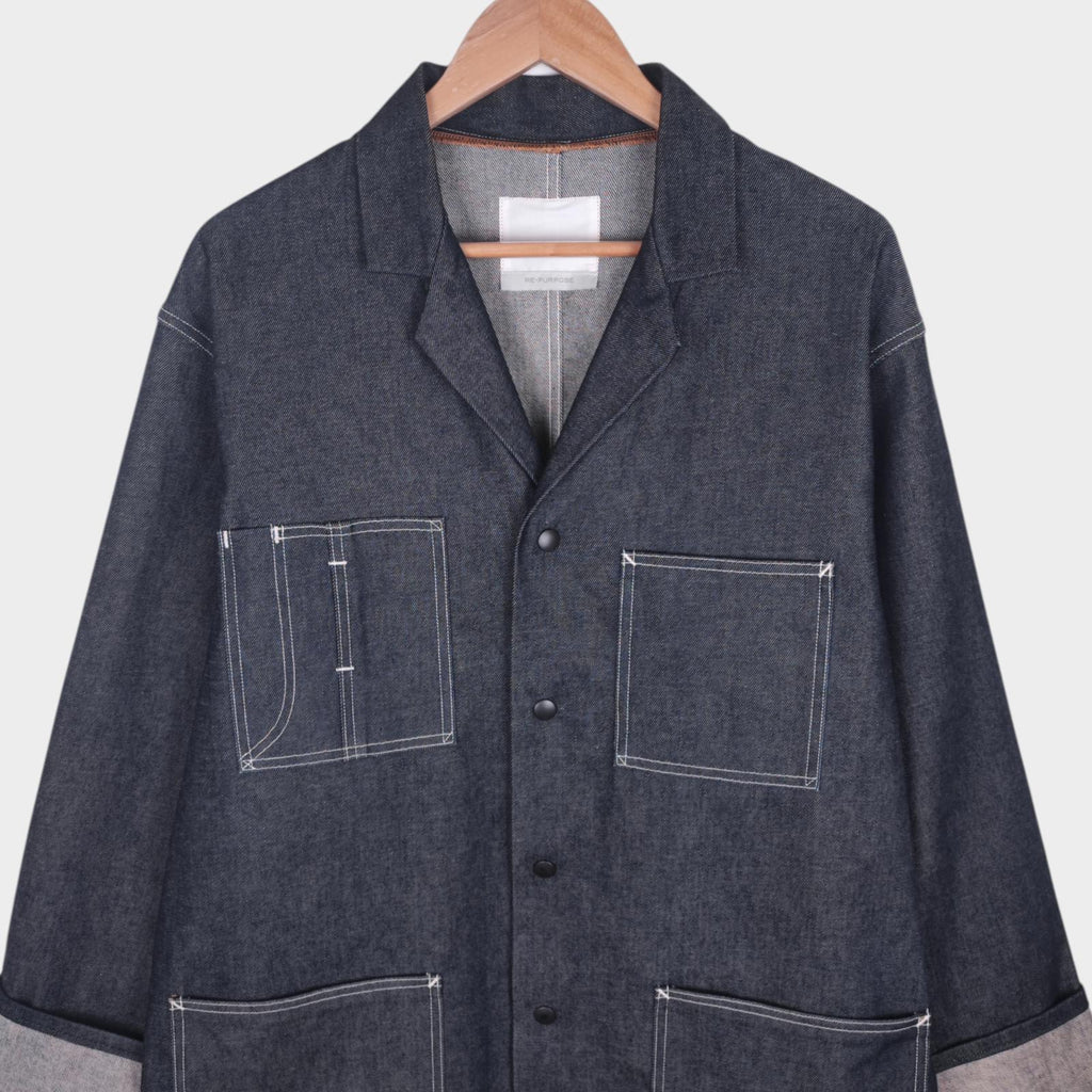 RE-PURPOSE Men's Blue Made in Japan Denim Chore Jacket