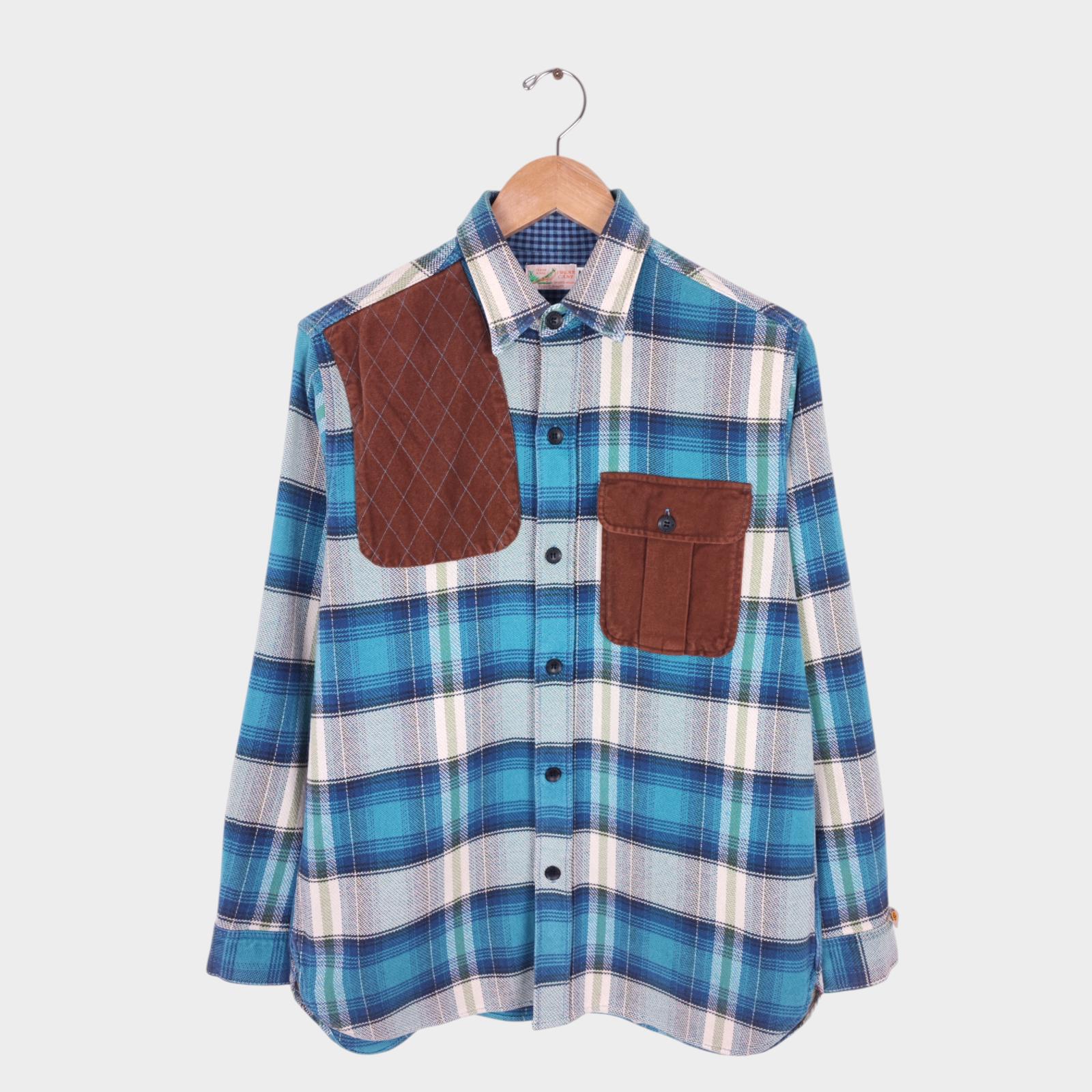 SUGAR CANE Men's Made in Japan Knitted Checked Hunting Shirt