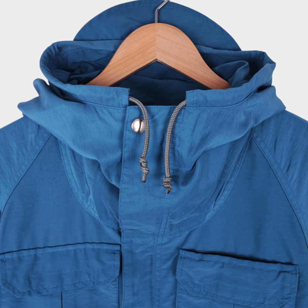 BEAMS PLUS Men's Blue 60/40 Cotton Blend Hooded Mountain Parka Jacket