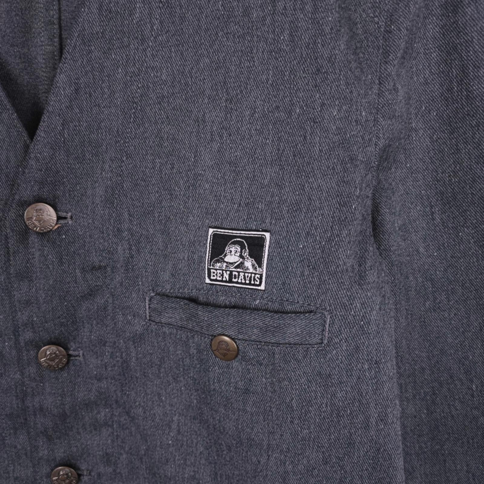 BEN DAVIS Men's Made in Japan Grey V-Neck Chore Jacket