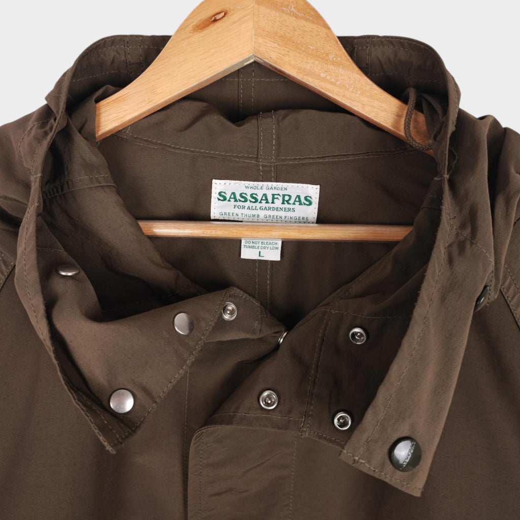SASSAFRAS Men's Made in Japan Khaki Blower Bud 60/40 Cotton Nylon Parka Jacket