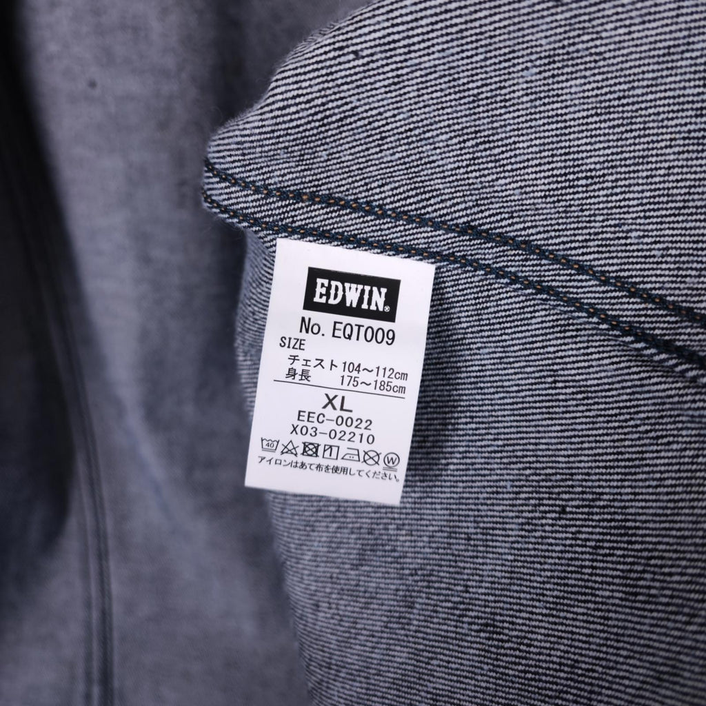 EDWIN Japan Men's Dark Blue Cropped Trucker Jacket