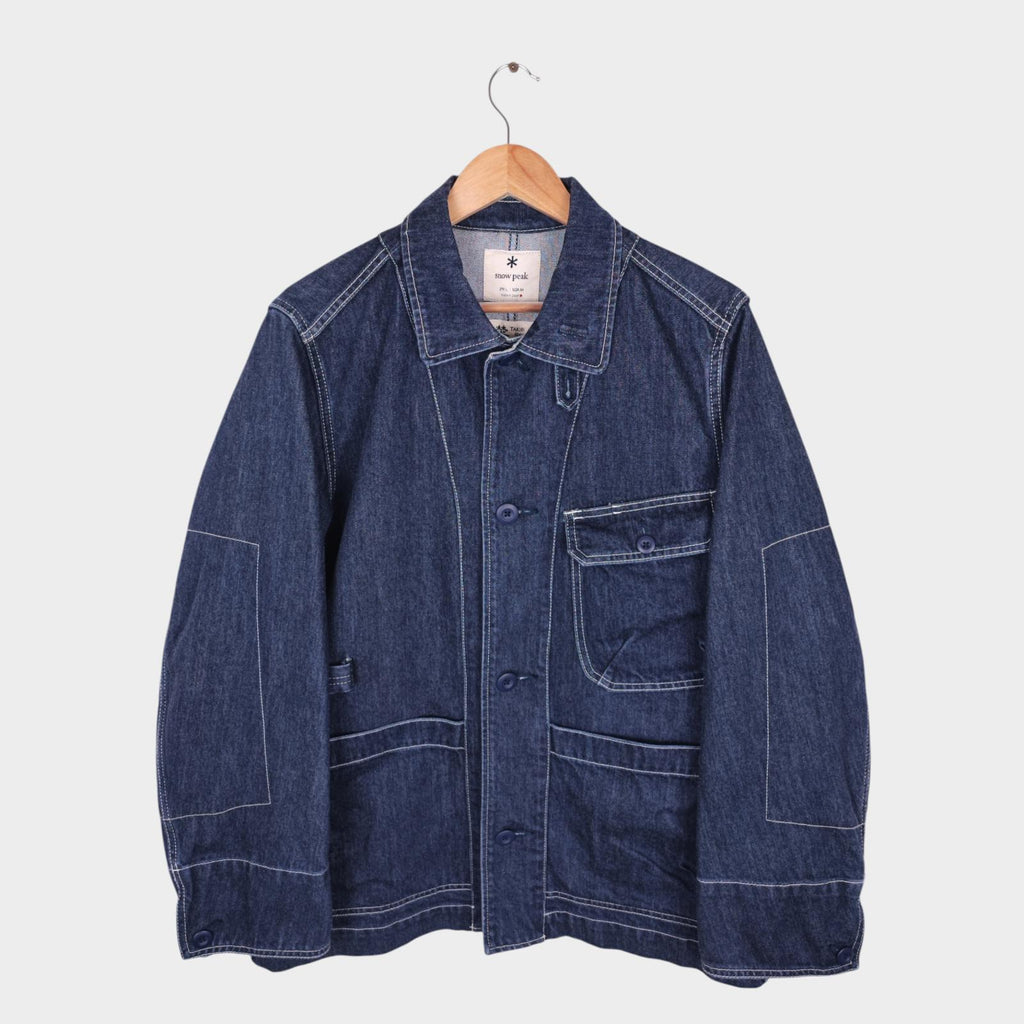 SNOW PEAK Men's Blue Made in Japan Heavyweight Denim Takibi Spec Chore Jacket