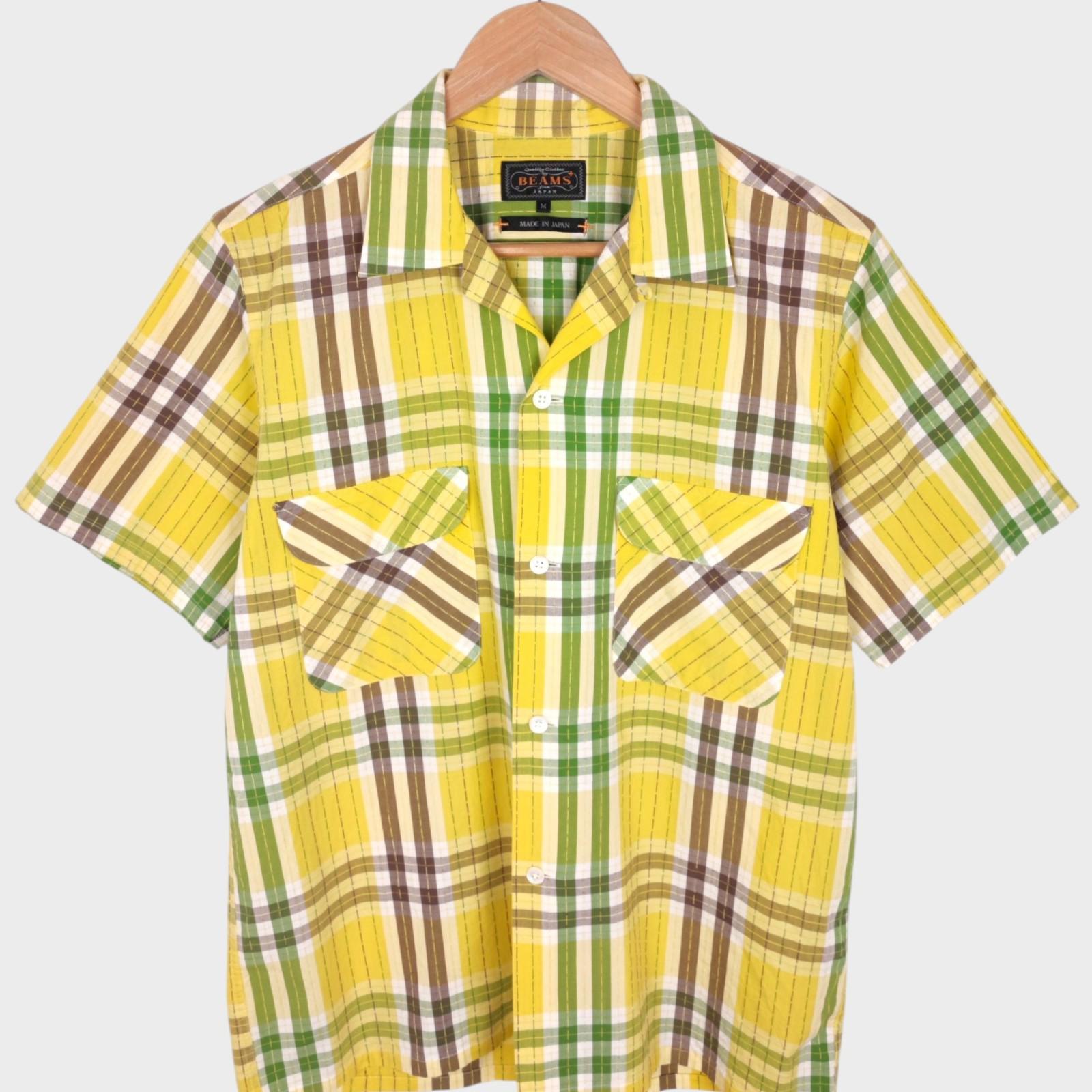 BEAMS PLUS Men's Made in Japan Cotton Checked Shirt