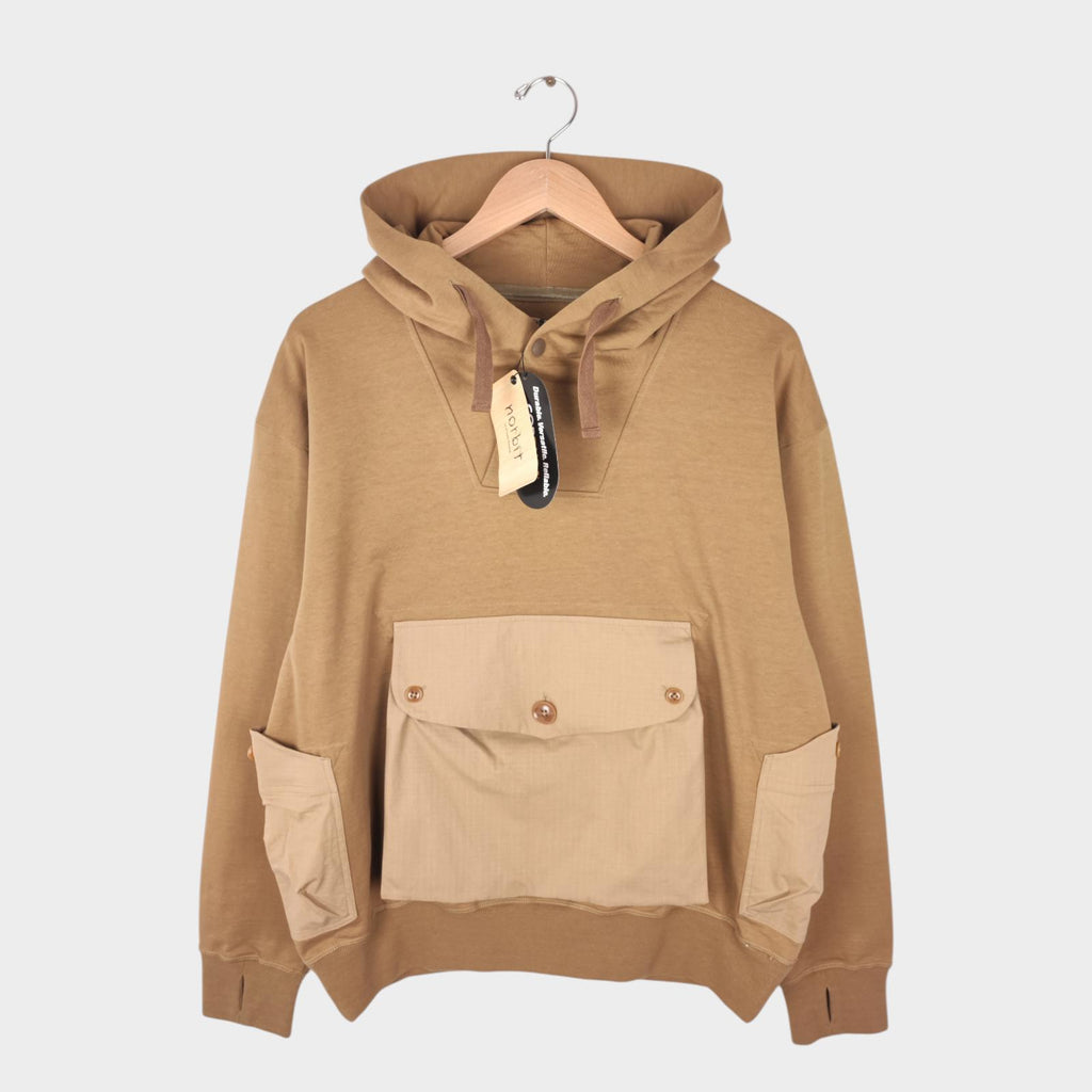 NORBIT BY HIROSHI NOZAWA Men's Coyote Beige Shawl Collar Sweat Hoodie