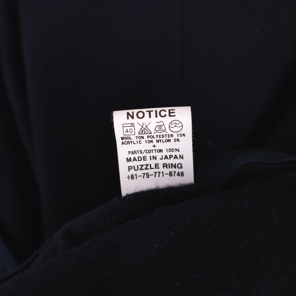 SASSAFRAS Men's Made in Japan Navy Blue Wool Blend Blower Bud Parka Jacket