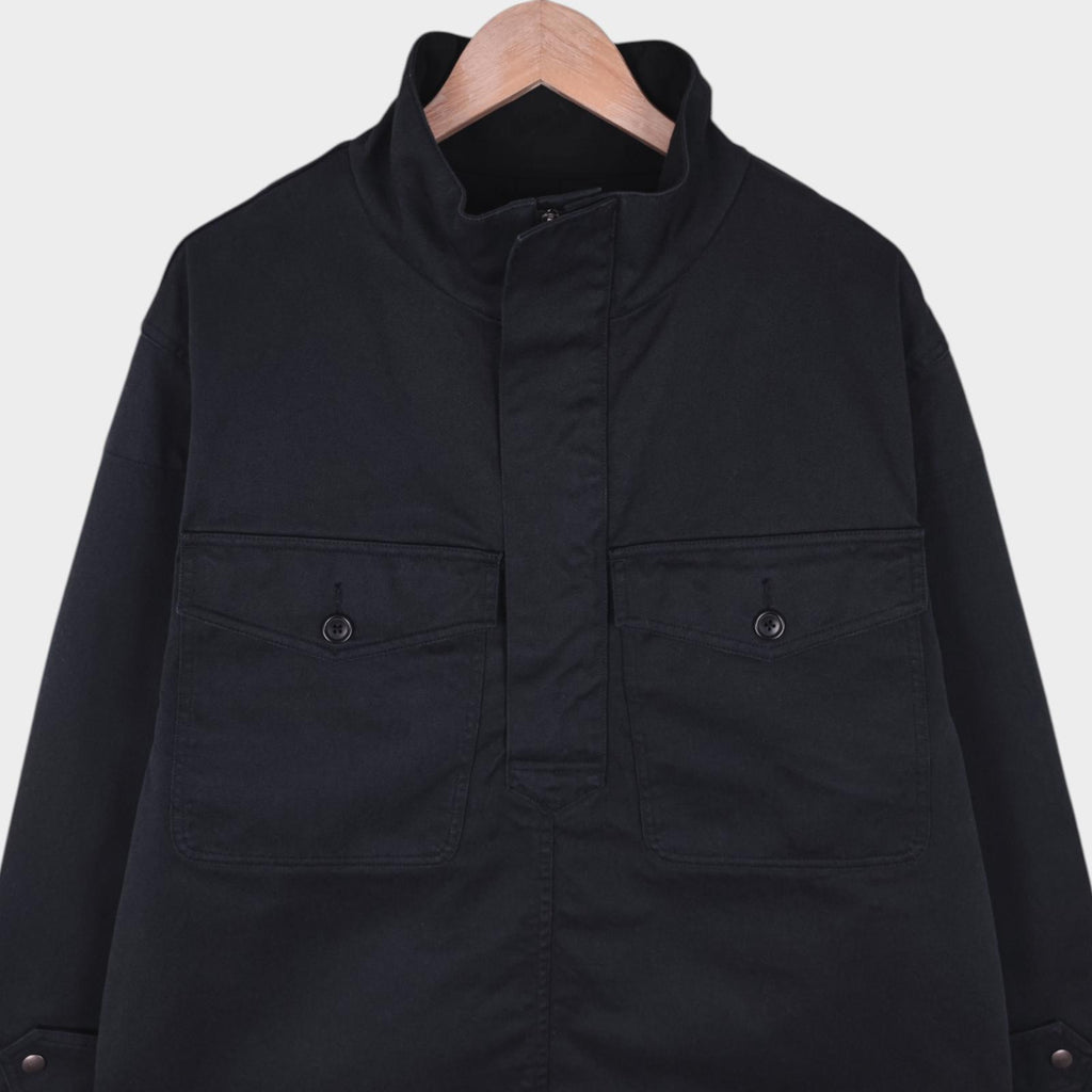 MHL MARGARET HOWELL Men's Black Heavyweight Relaxed Fit Jacket Smock