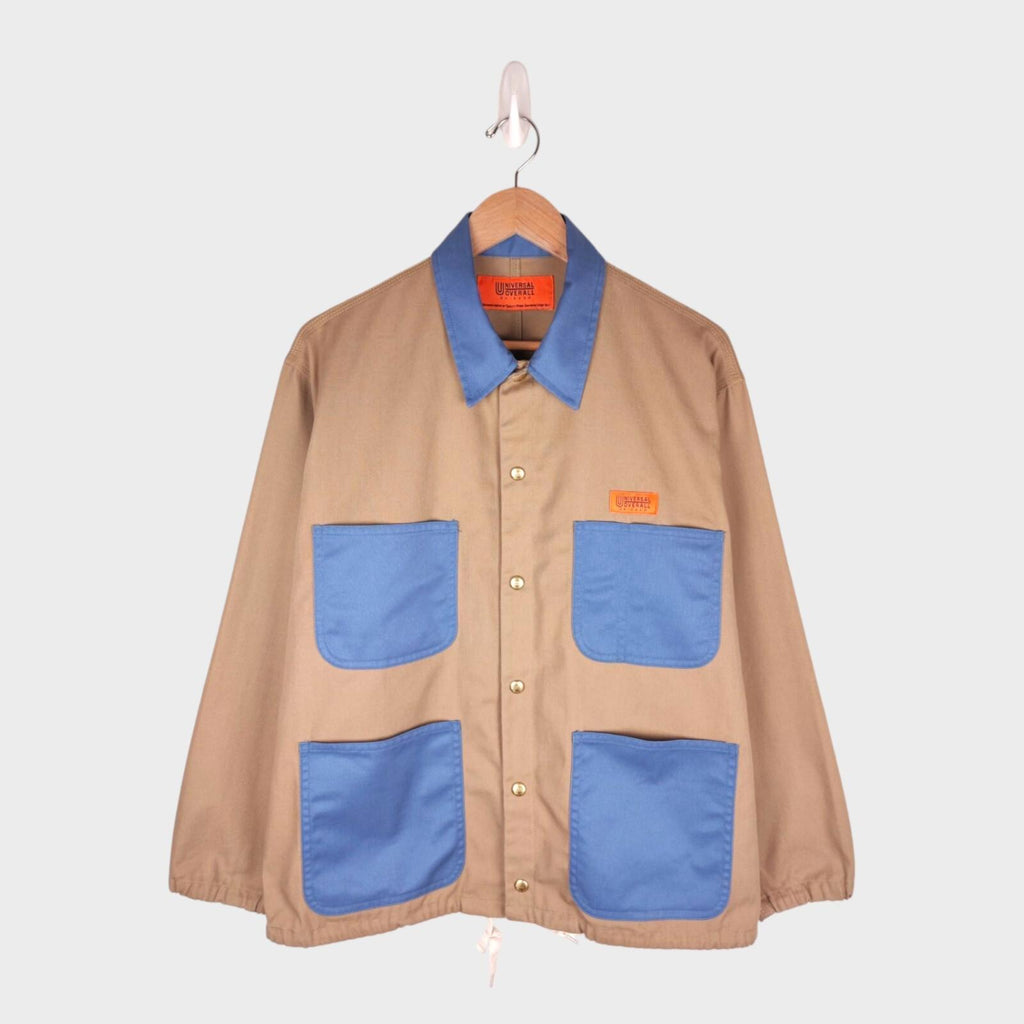 UNIVERSAL OVERALL Men's Beige/Blue Chore Jacket