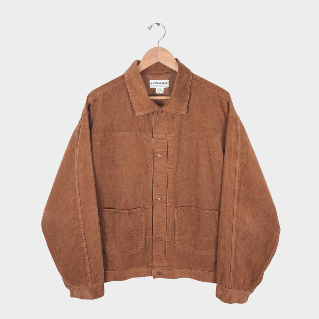 SASSAFRAS Men's Made in Japan Brown Gardener Trucker Jacket
