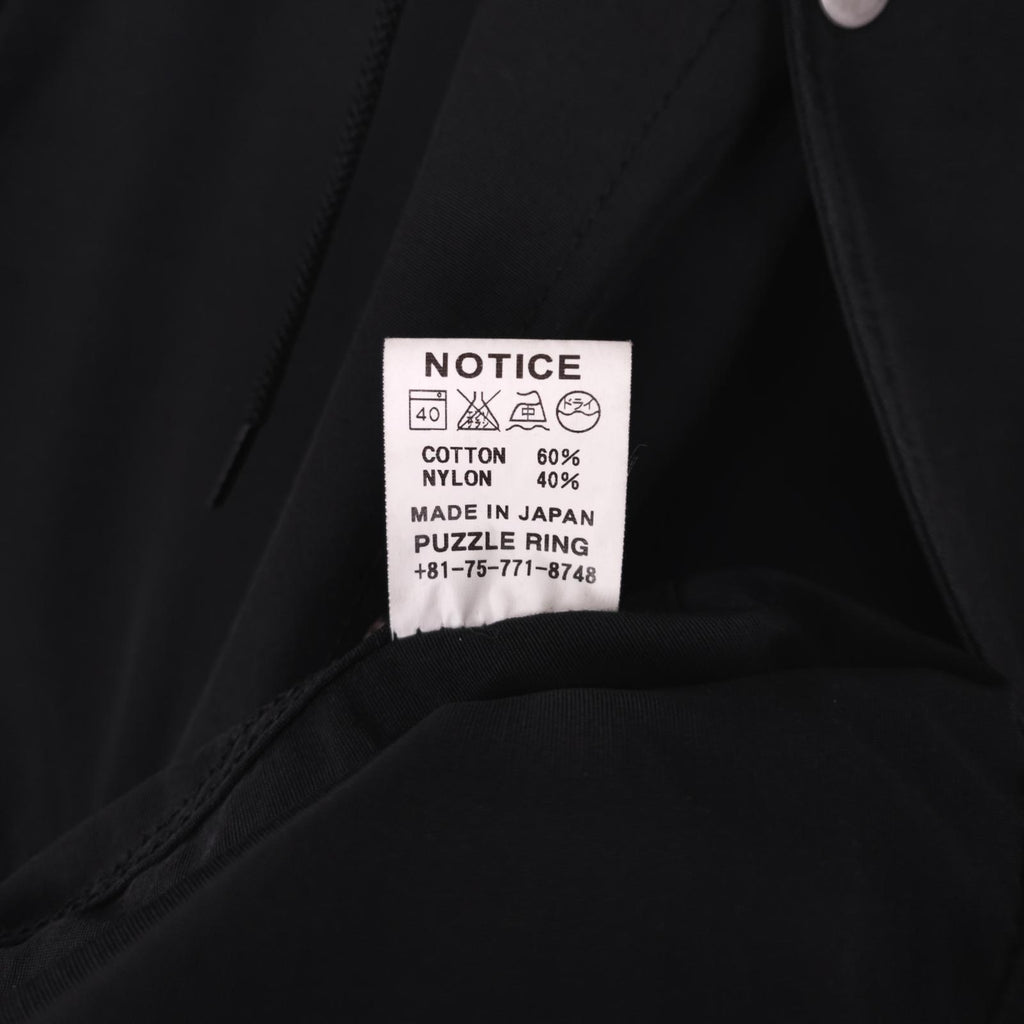 SASSAFRAS Men's Made in Japan Black 60/40 Cotton Nylon Blower Bud Parka Jacket