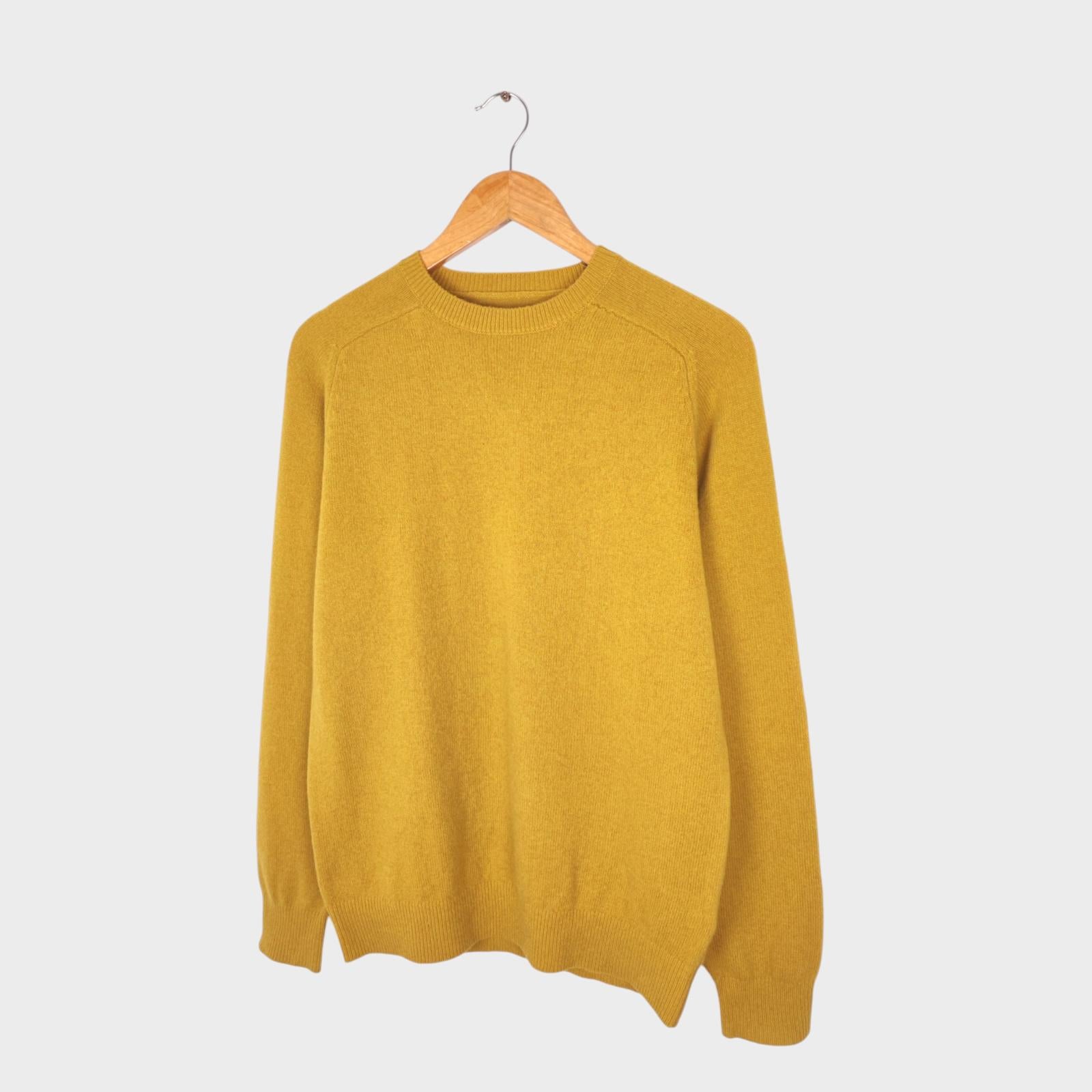 BEAMS PLUS Men's Yellow 100% Wool Jumper