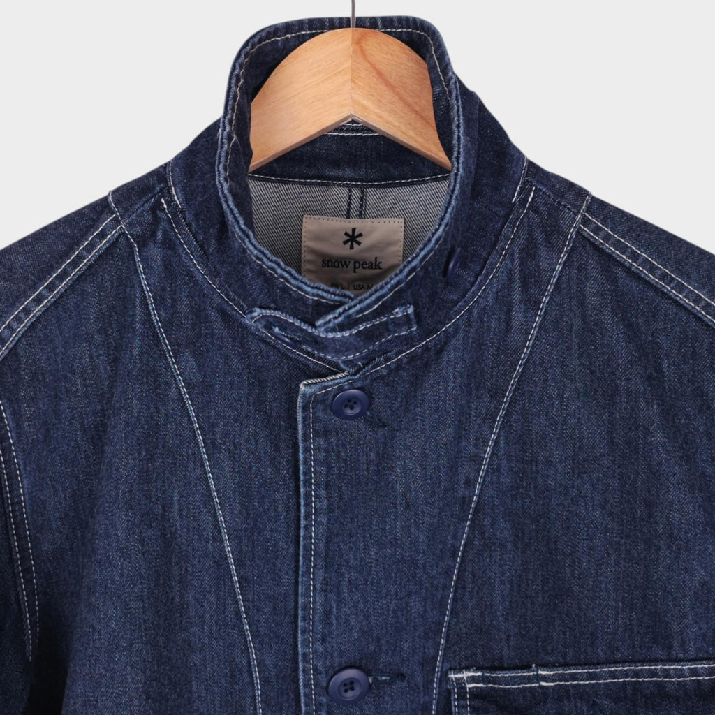 SNOW PEAK Men's Blue Made in Japan Heavyweight Denim Takibi Spec Chore Jacket