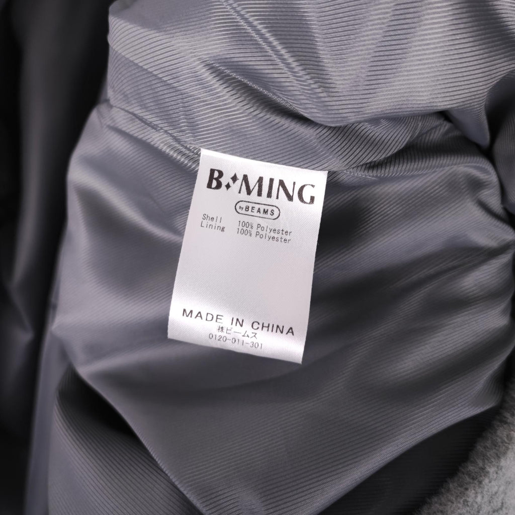 BEAMS B:MING Men's Grey Hybrid Melton Fleece Blouson Bomber Jacket