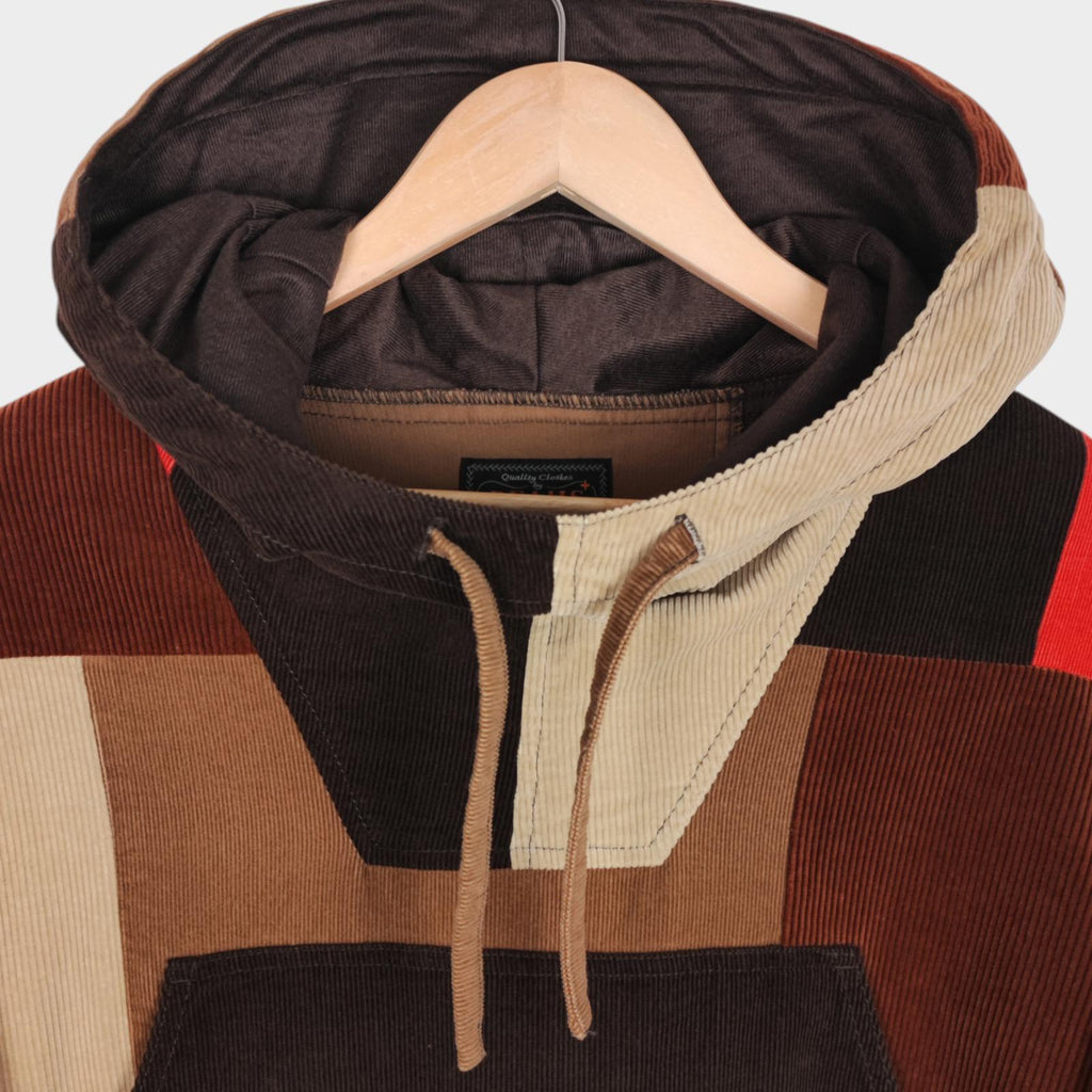 BEAMS PLUS Men's Multicoloured Military Corduroy Patchwork Smock