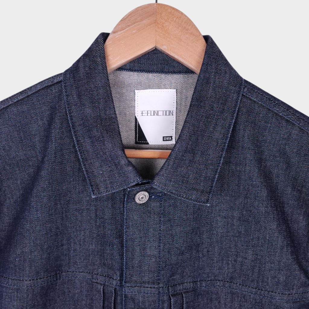 EDWIN Japan Men's Blue Denim E-Function Trucker Jacket