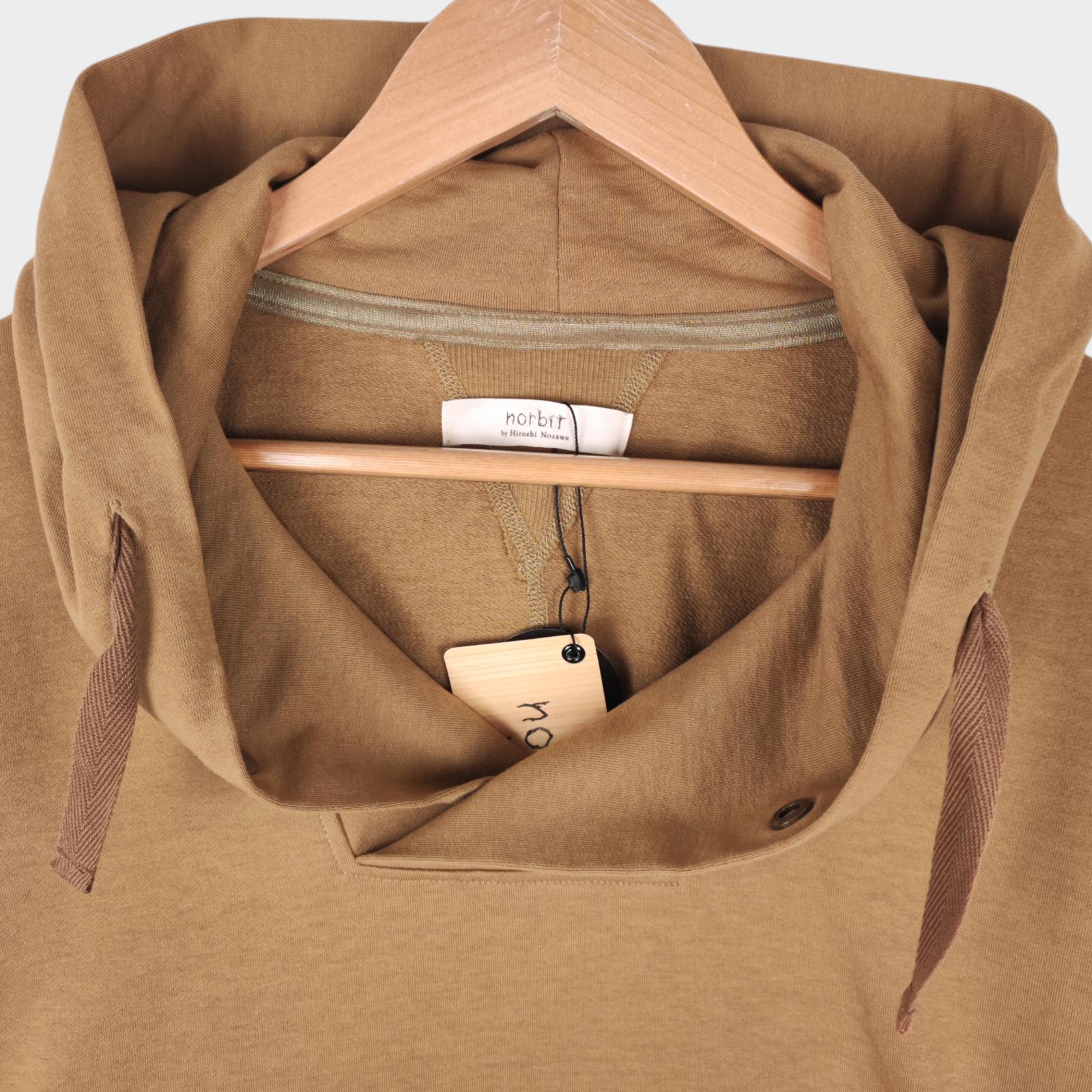NORBIT BY HIROSHI NOZAWA Men's Coyote Beige Shawl Collar Sweat Hoodie