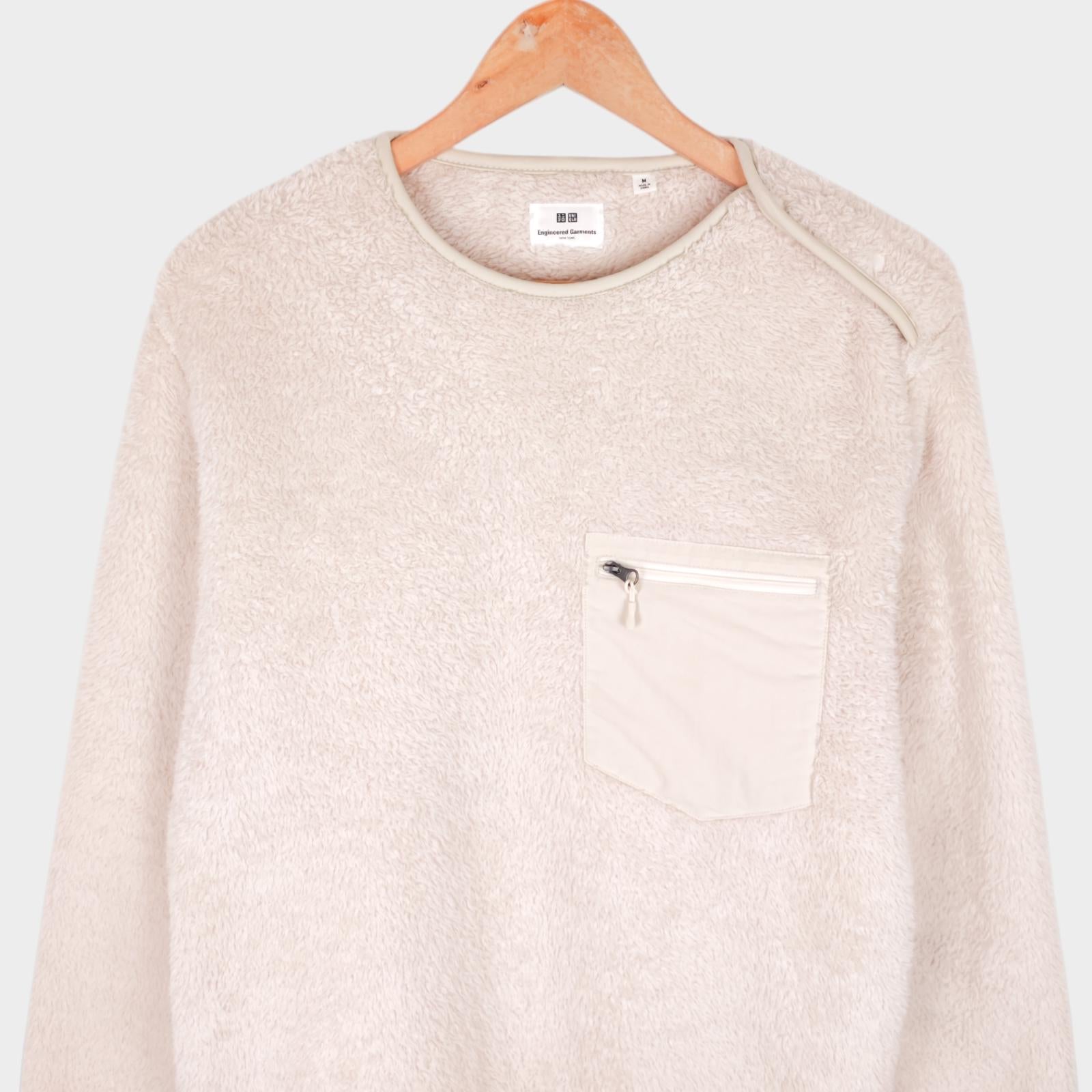 ENGINEERED GARMENTS x UNIQLO Men's Cream Sherpa Fleece Jumper
