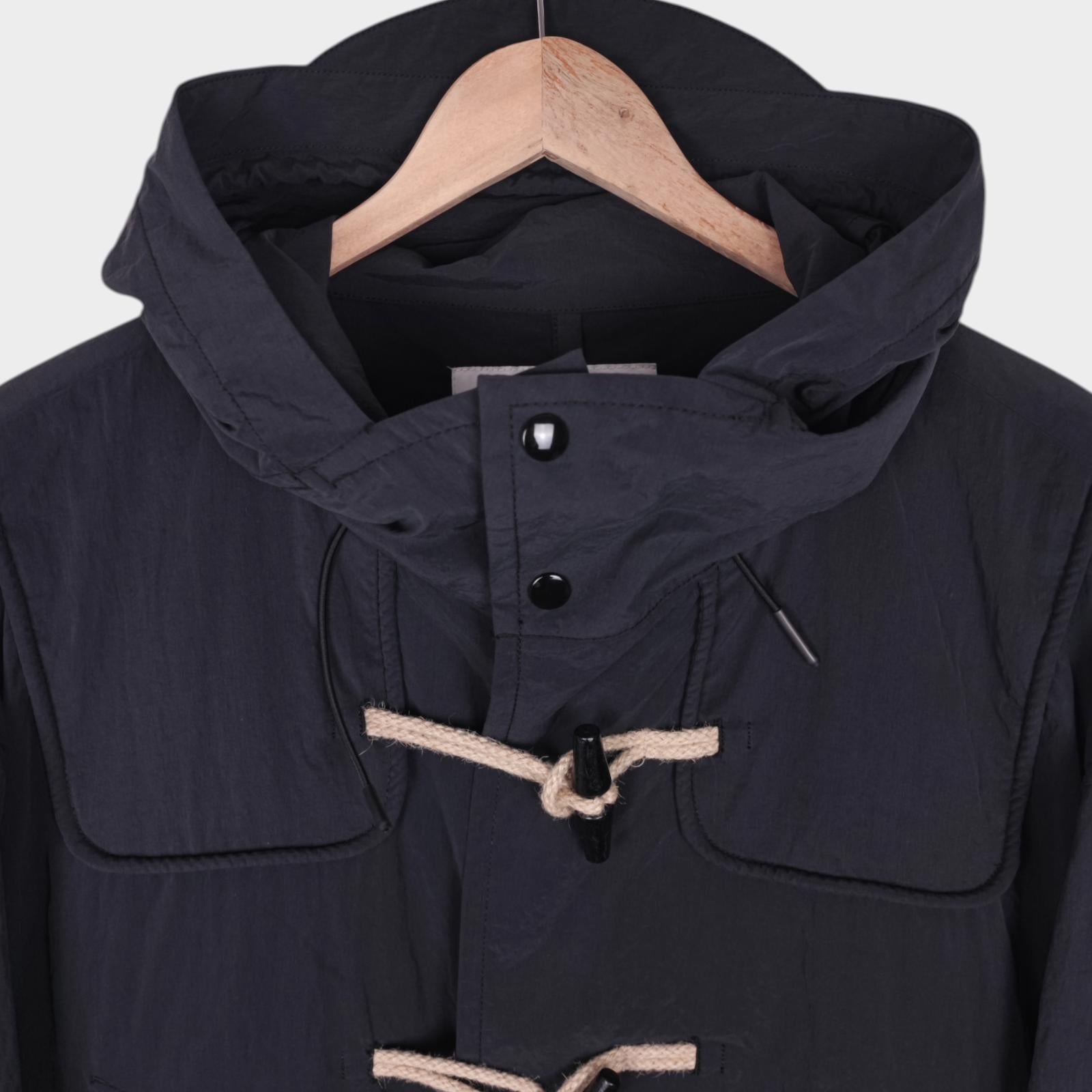 NORBIT BY HIROSHI NOZAWA Men's Grey Water Repellent Nylon Duffle Mod Coat Jacket