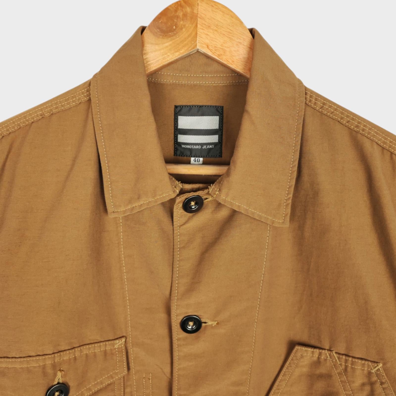 MOMOTARO Men's Golden Khaki Made in Japan Cotton/Nylon Chore Jacket