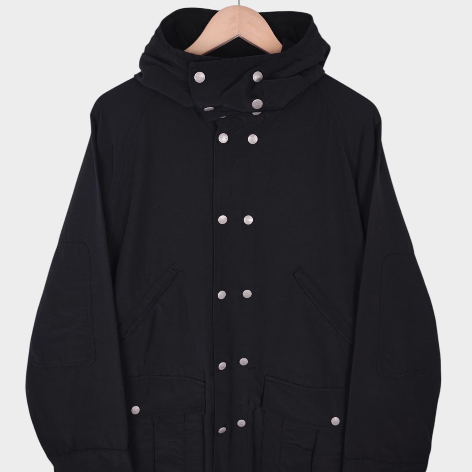 SASSAFRAS Men's Made in Japan Black 60/40 Cotton Nylon Blower Bud Parka Jacket