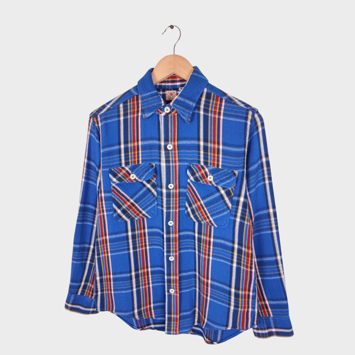 SUGAR CANE Men's Made in Japan Blue Checked Soft Twill Work Shirt