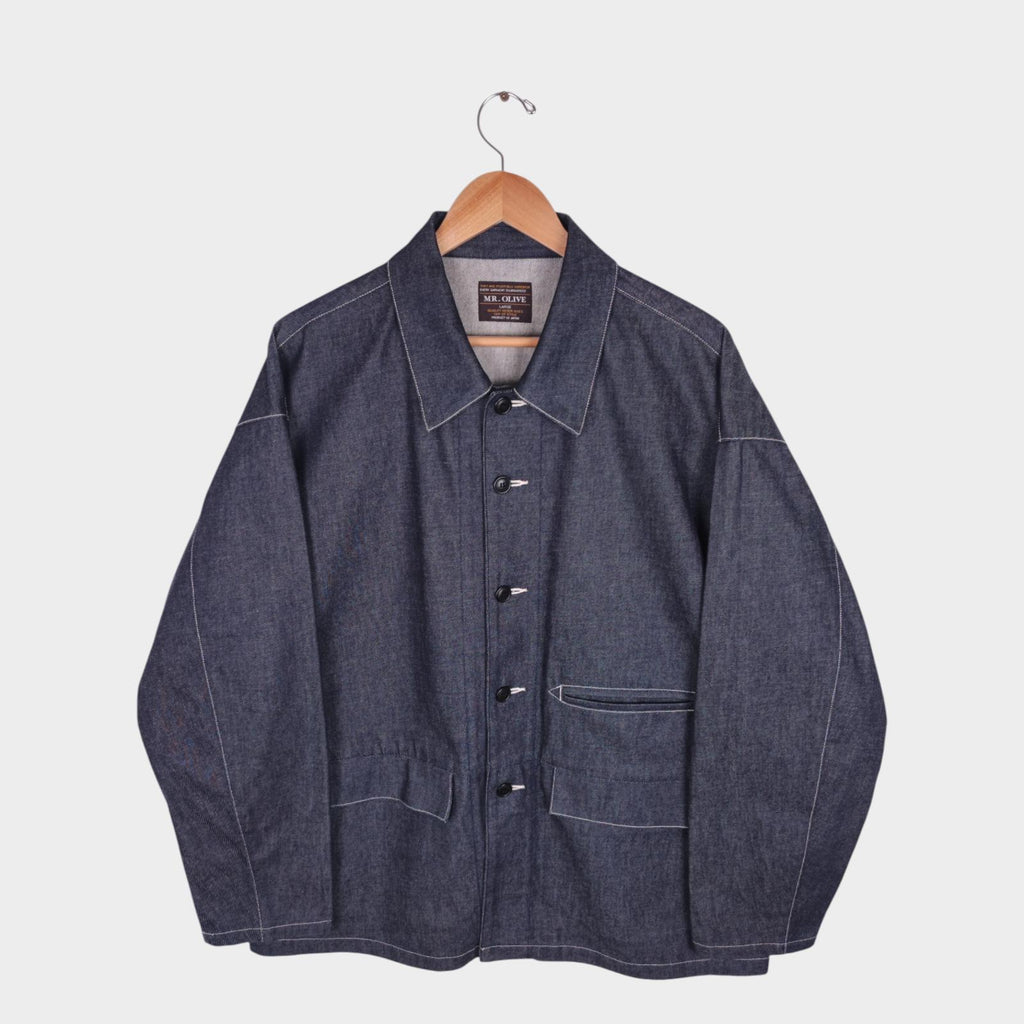 MR.OLIVE Men's Made in Japan Oversized Fit Denim Chore Jacket