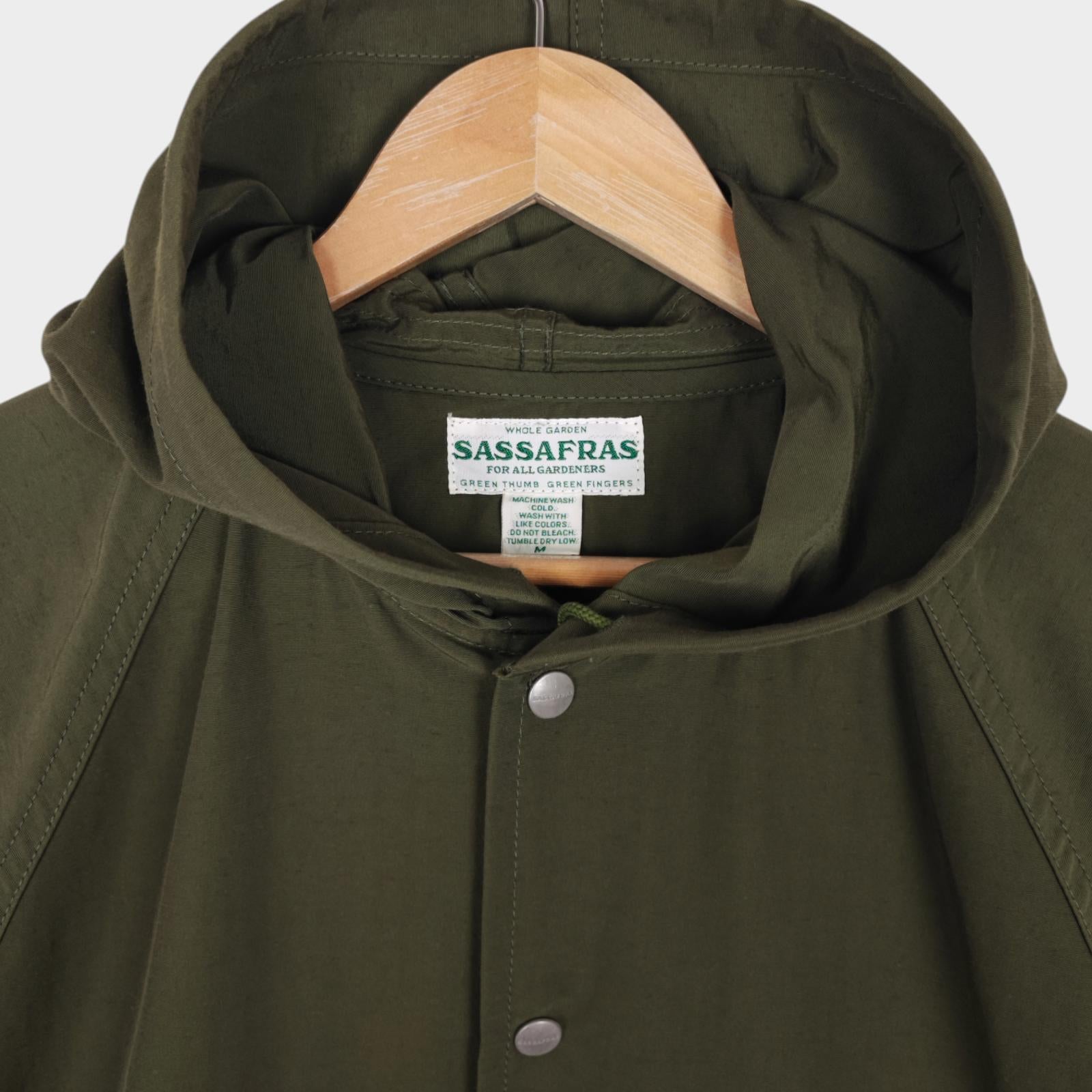 SASSAFRAS Men's Made in Japan Green 60/40 Cotton Nylon Bud Breaker Jacket