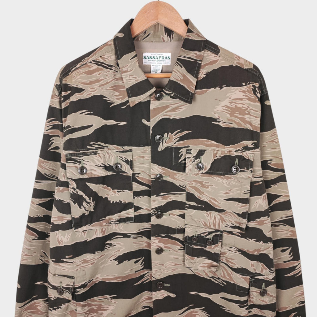 SASSAFRAS Men's Made in Japan Camo Cotton G.D.U. Military Utility Jacket