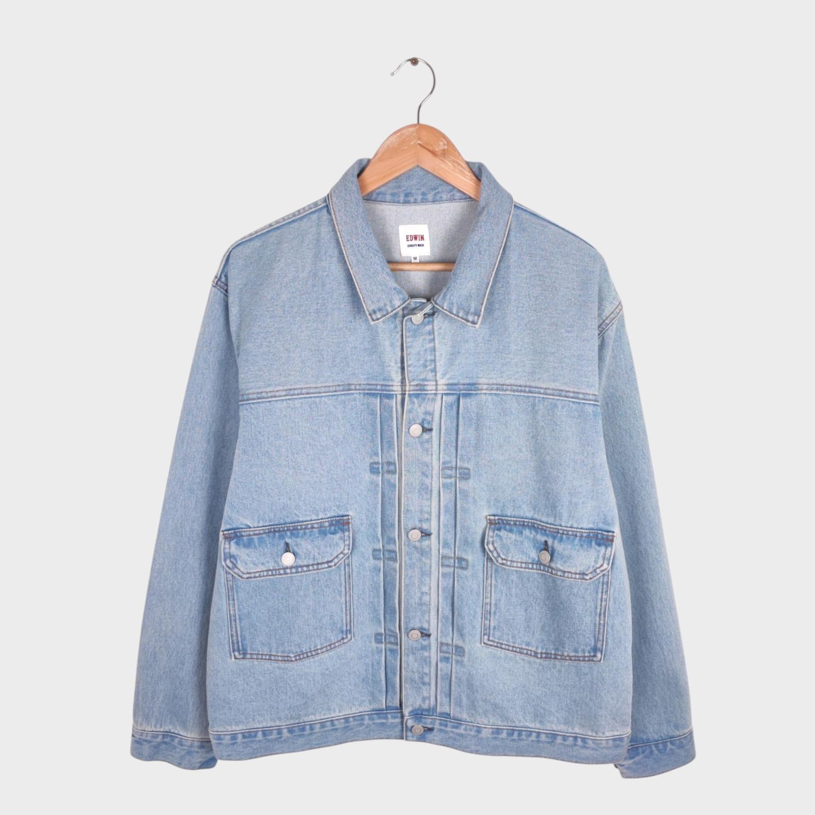 EDWIN Japan Men's Light Blue Denim Trucker Jacket