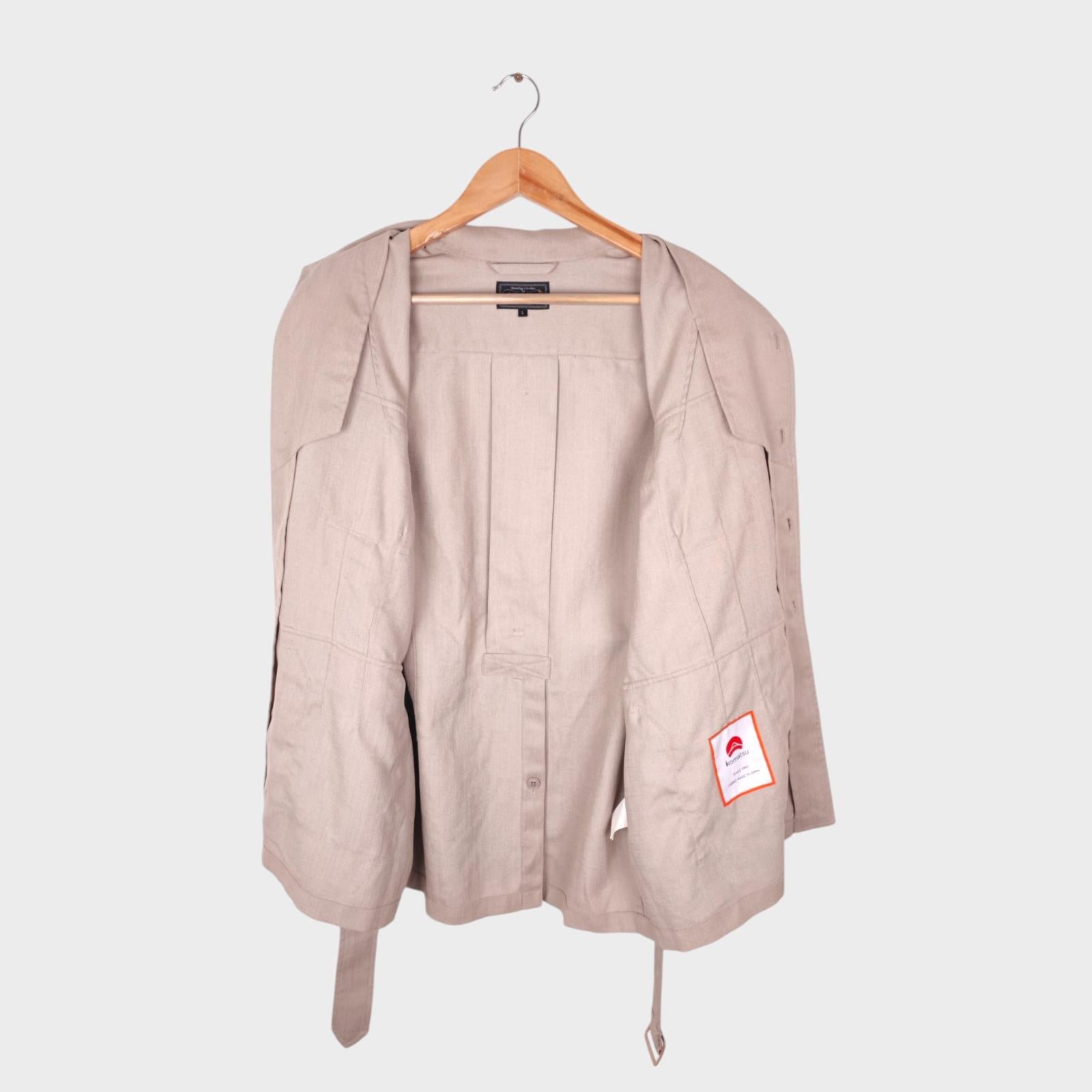 BEAMS PLUS Men's Beige Komatsu Military Tropical Jungle Safari Jacket