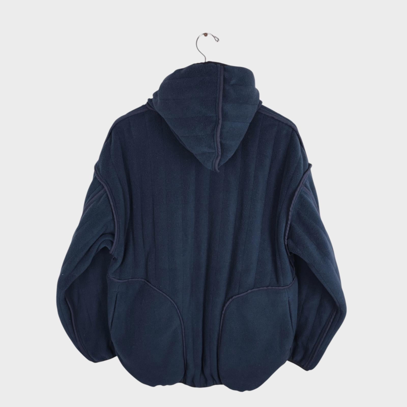 NORBIT BY HIROSHI NOZAWA Men's Navy Blue Reversible Quilted Fleece Jacket