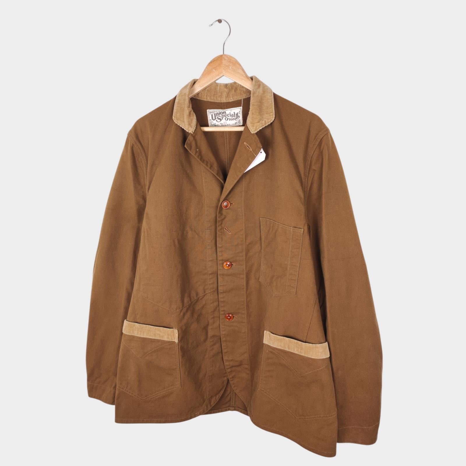 FREEWHEELERS Union Special Overalls Men's Made in Japan Brown Duck Canvas Chore Jacket