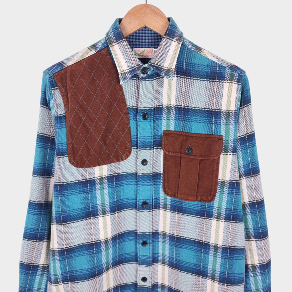 SUGAR CANE Men's Made in Japan Knitted Checked Hunting Shirt