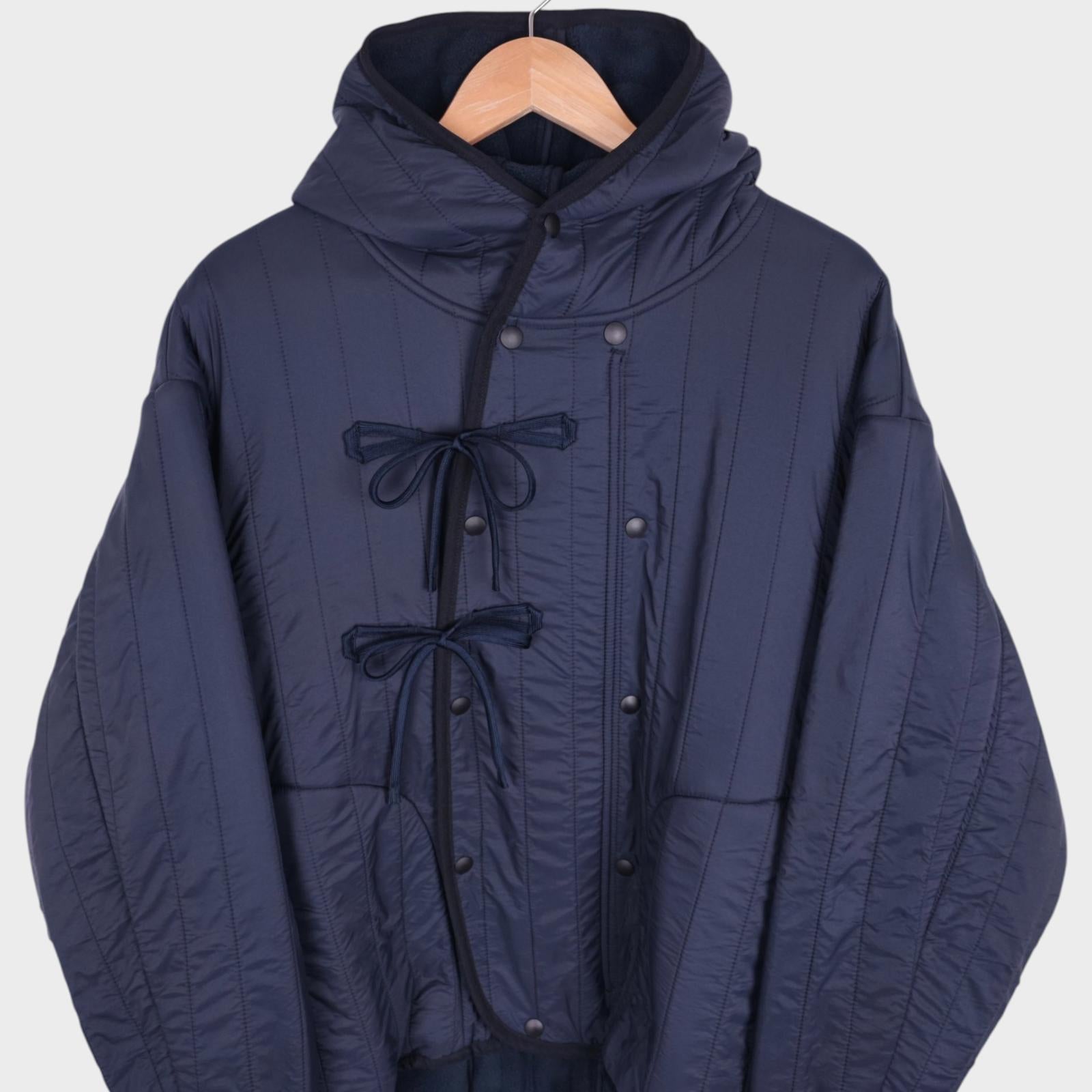 NORBIT BY HIROSHI NOZAWA Men's Navy Blue Reversible Quilted Fleece Jacket