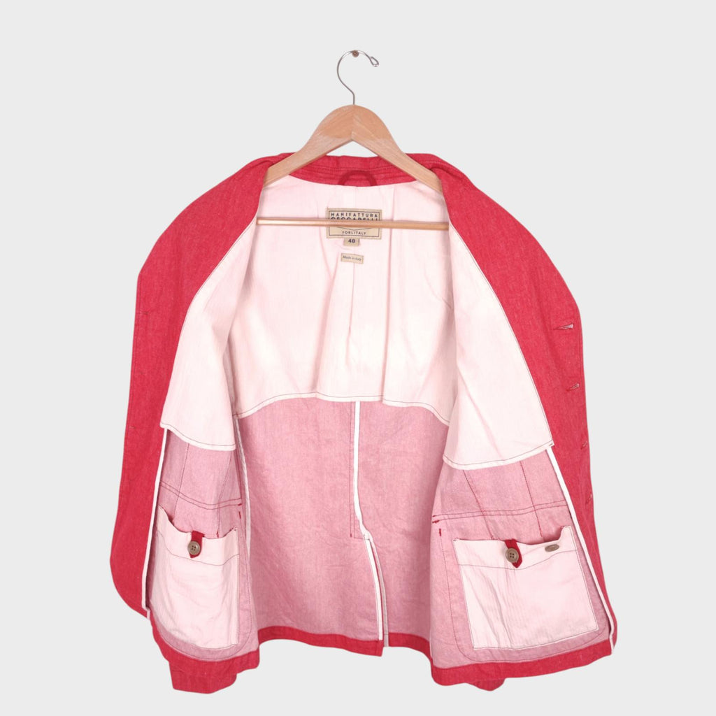 MANIFATTURA CECCARELLI Men's Pastel Red Made in Italy Chore Jacket