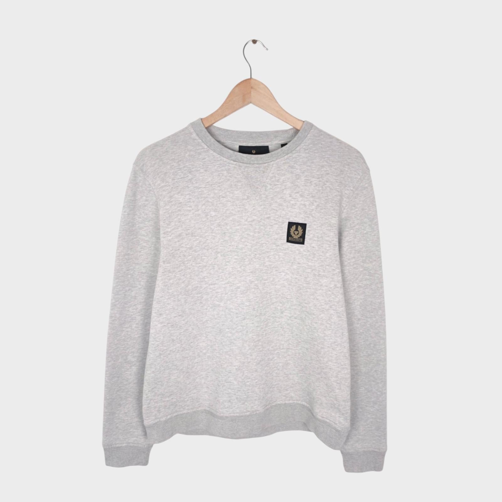 BELSTAFF Men's Grey Cotton Chest Badge Crewneck Sweatshirt