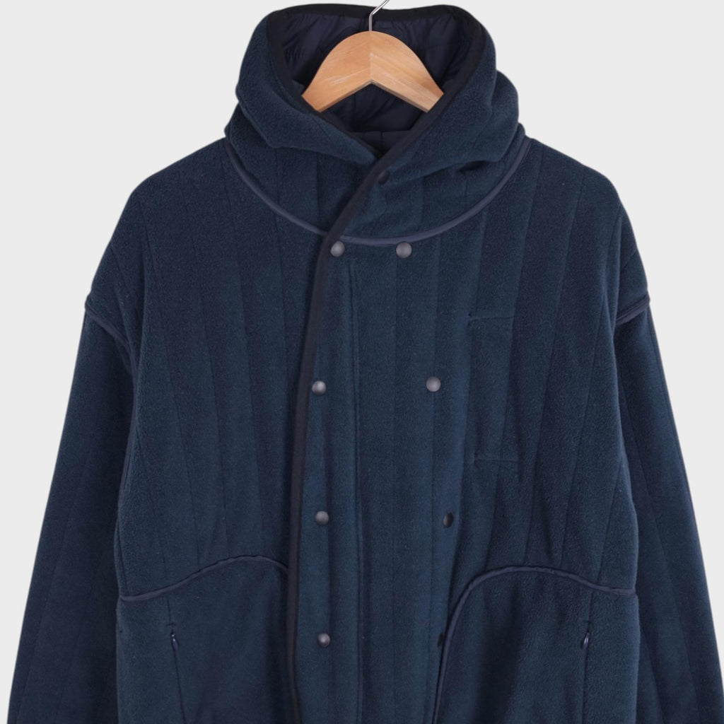 NORBIT BY HIROSHI NOZAWA Men's Navy Blue Reversible Quilted Fleece Jacket